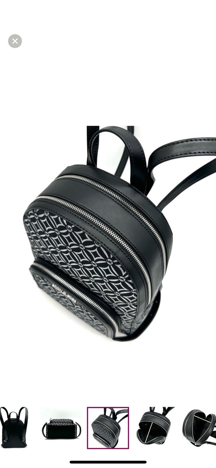 Michael Kors Michael Kors Medium Jaycee Backpack Black/Silver Size ONE SIZE - 5 Thumbnail