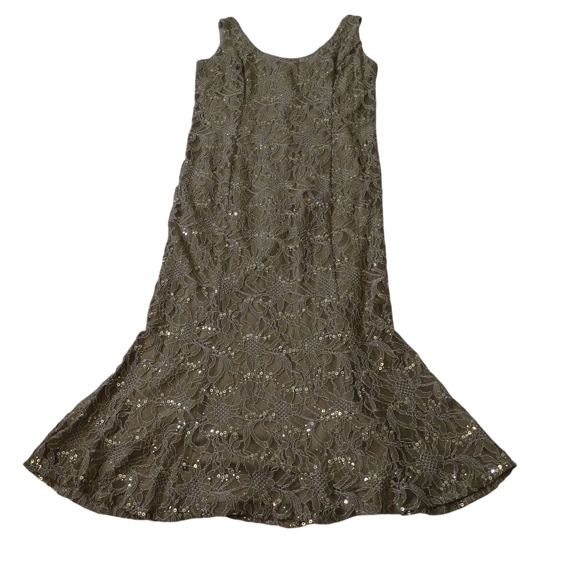 Vintage Vintage Ursula Of Switzerland Tan Lace Sleeveless Formal 14 Size XL / US 12-14 / IT 48-50 - 2 Thumbnail