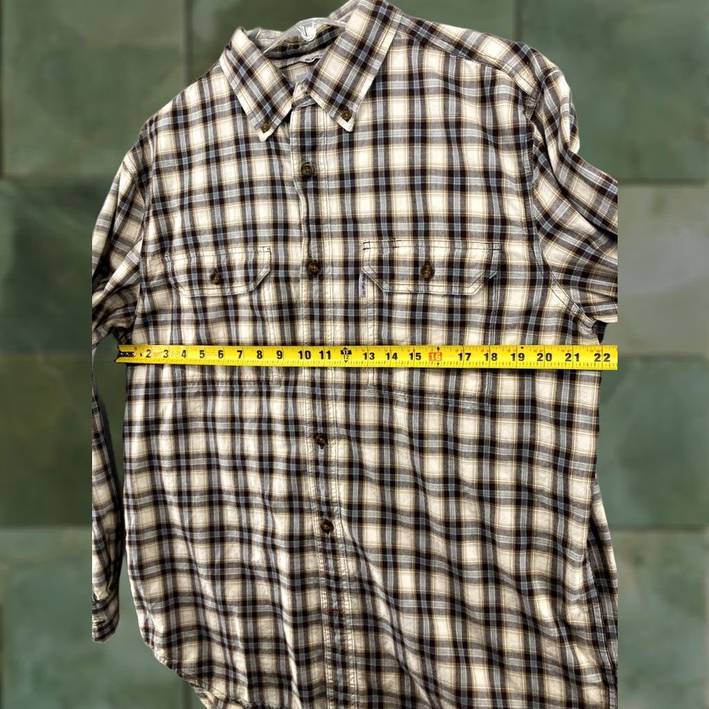 Carhartt Carhartt Mens Button Up Shirt L Brown Plaid Relaxed Fit Size US L / EU 52-54 / 3 - 1 Thumbnail