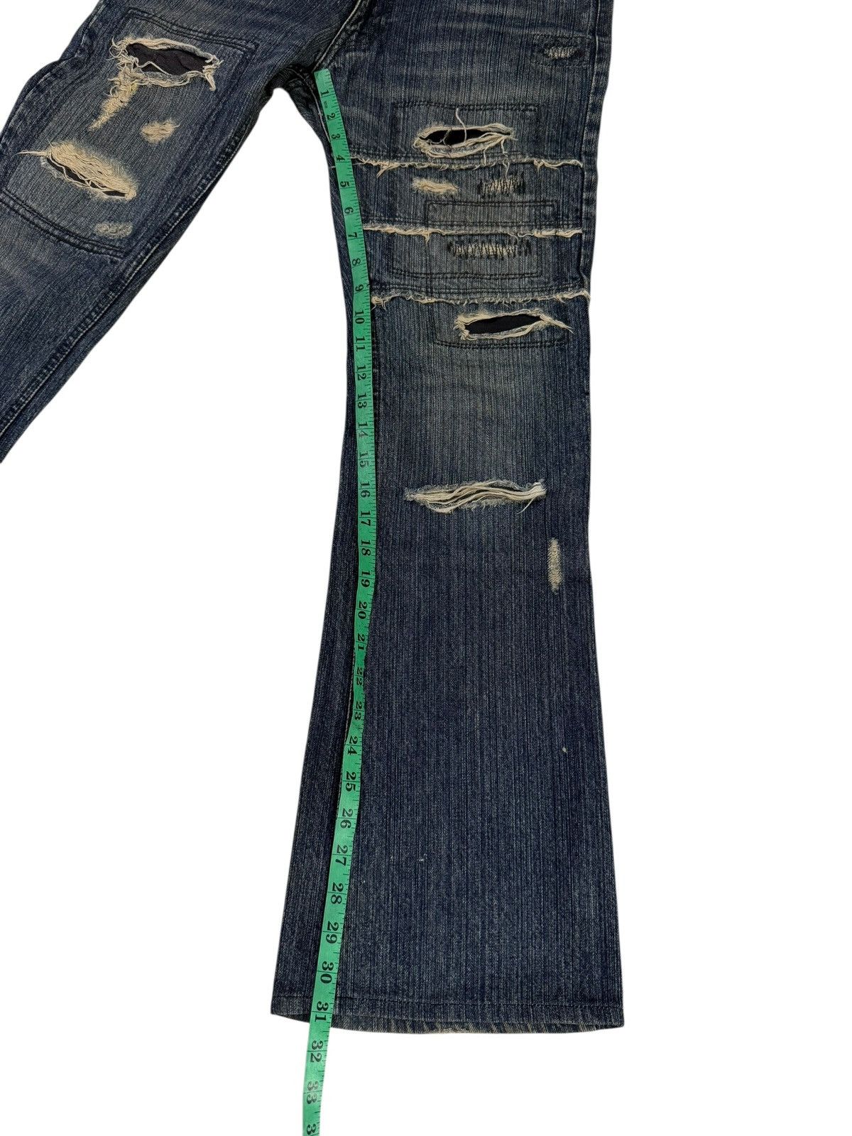 Le Grande Bleu (L.G.B.) Flared Jeans Rupert Difference Distressed Rare Design Denim Size US 30 / EU 46 - 15 Thumbnail