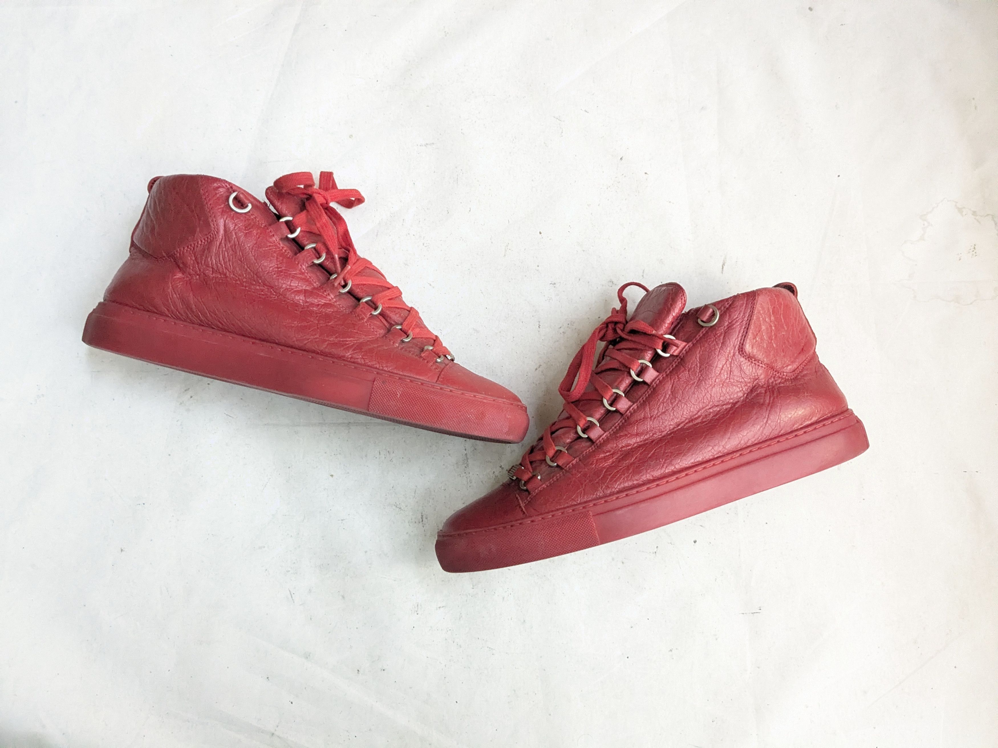 Balenciaga Balenciaga Arena Sneakers Red 11 High Tops Leather Size US 11 / EU 44 - 1 Thumbnail