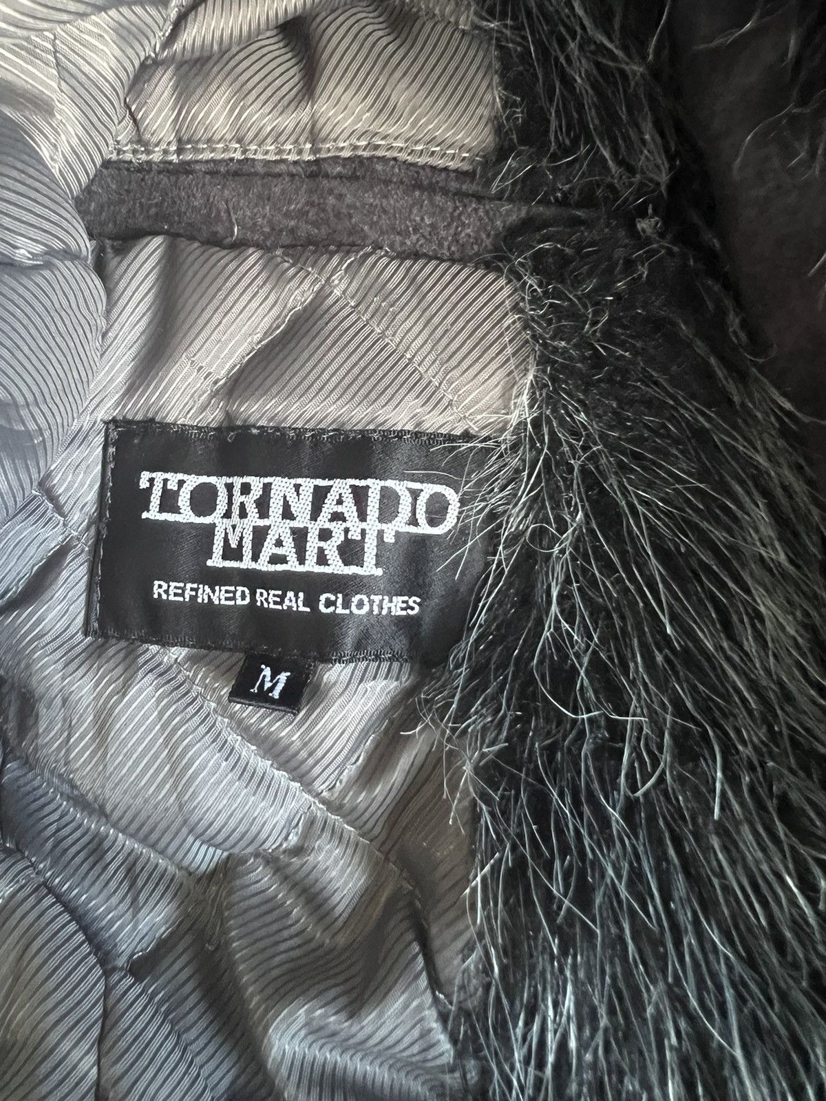 Yasuyuki Ishii 1990s Tornado Mart 🇯🇵 Faux Fur Part Belted Biker Coat Jacket Size US M / EU 48-50 / 2 - 10 Thumbnail