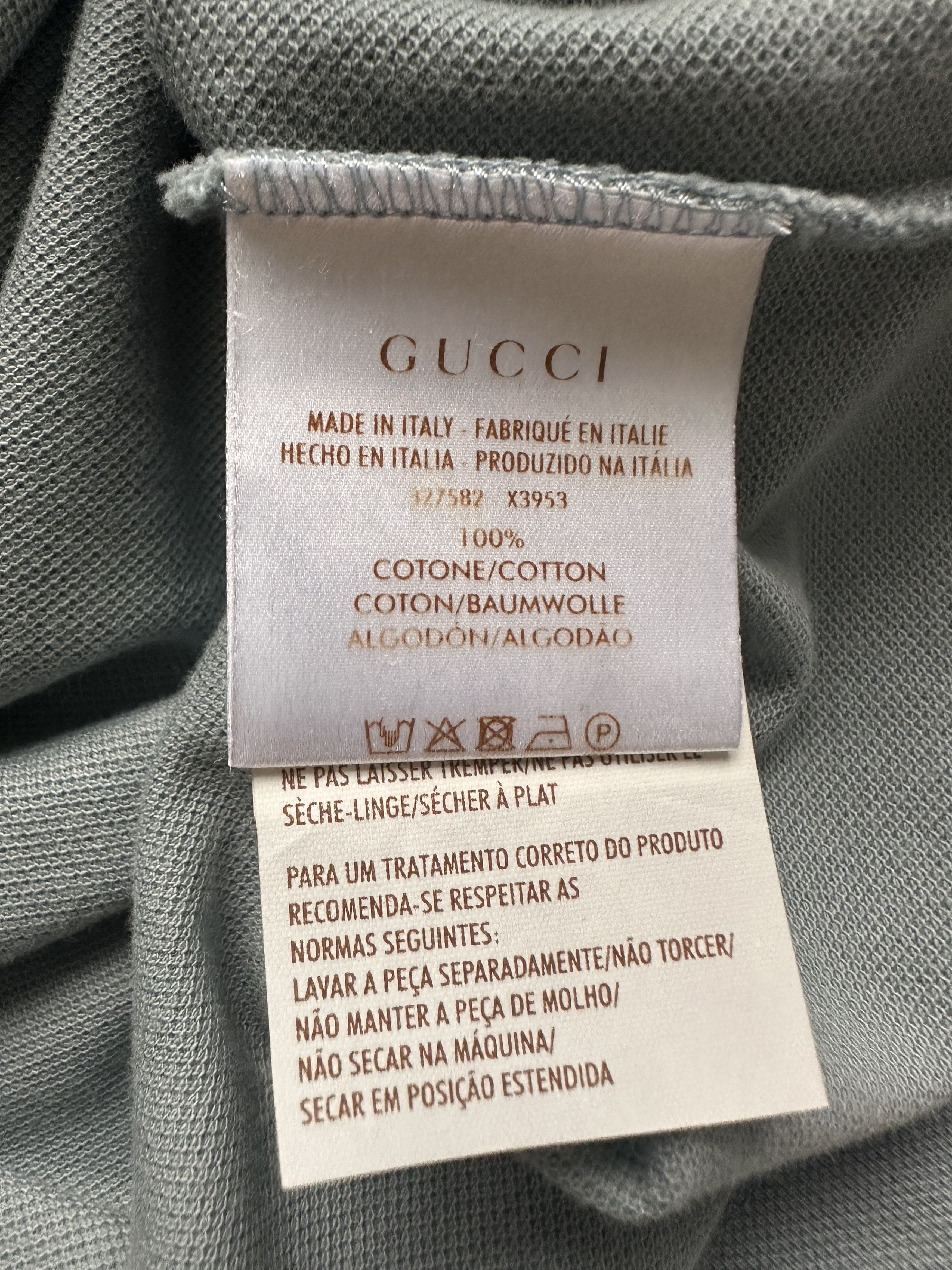 Gucci Gucci Powder Blue Ribbed Stand Collar Polo Shirt Size US S / EU 44-46 / 1 - 8 Thumbnail
