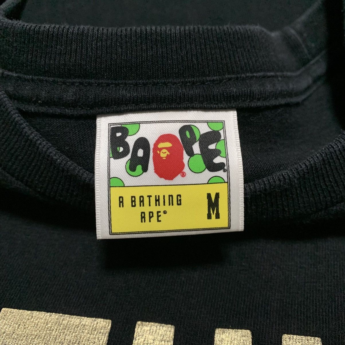 Bape Bape Medium Gold Bathing Ape Black Tee A Bathing Ape Size US M / EU 48-50 / 2 - 5 Thumbnail