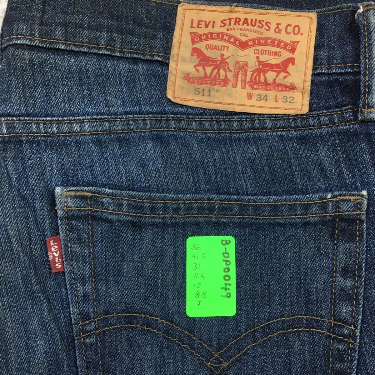 Levi's × Levi's Vintage Clothing × Vintage Levis 511 Slim Straight Blue Jeans Size US 36 / EU 52 - 11 Thumbnail