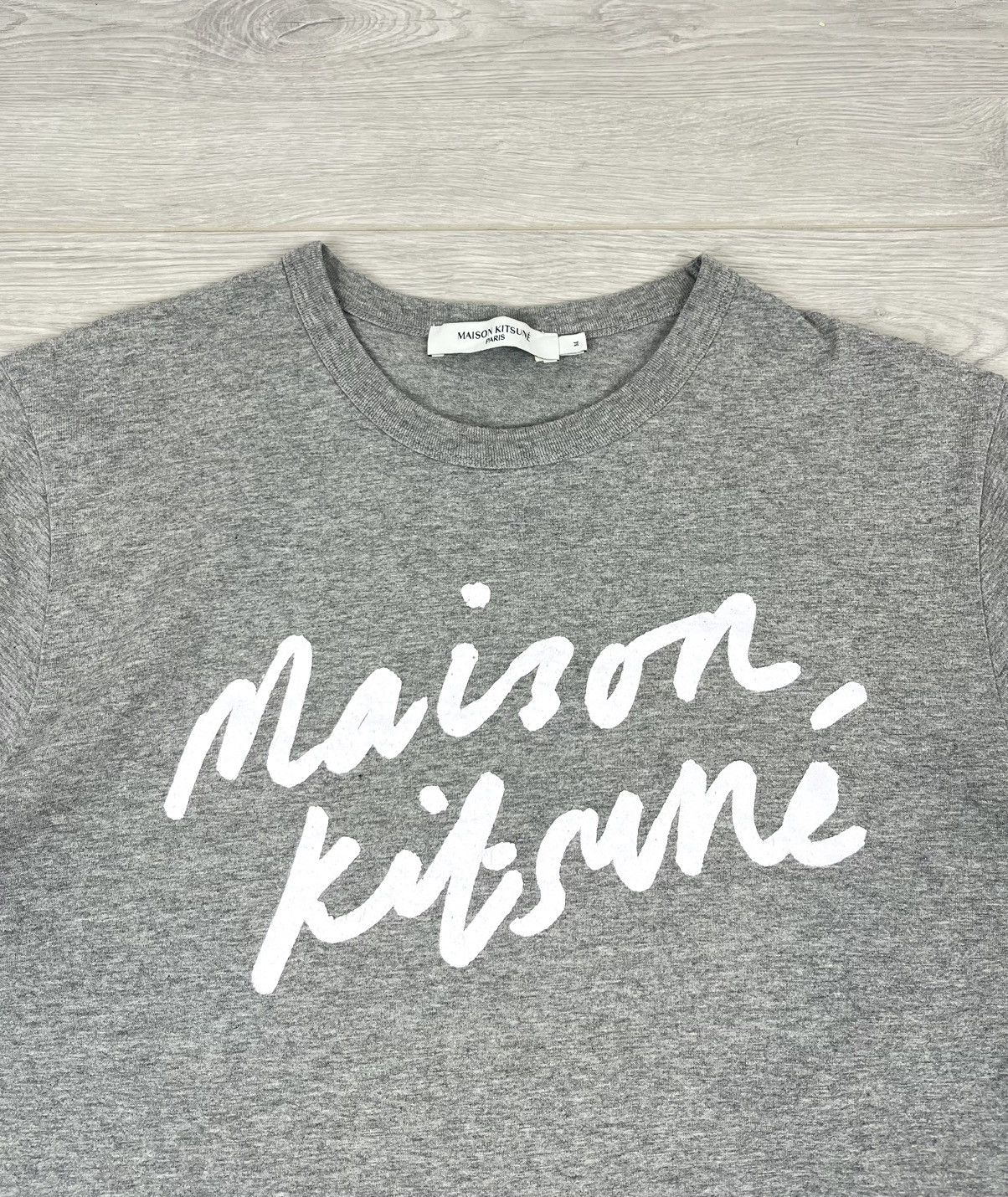 Maison Kitsune Maison Kitsune Grey Cotton Logo T Shirt Size US M / EU 48-50 / 2 - 4 Thumbnail