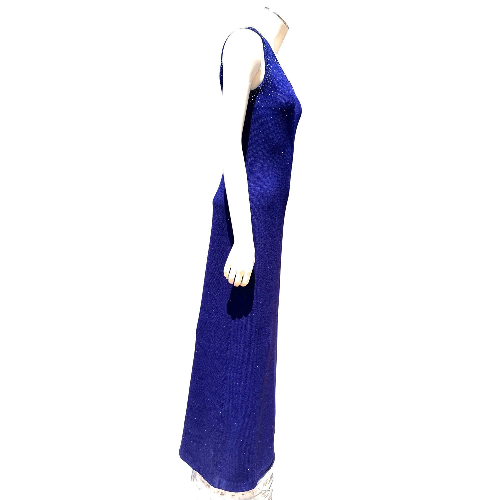 St. John Vintage Dress by St John 2 Royal Purple Santana Knit Maxi Rh Size XS / US 0-2 / IT 36-38 - 8 Thumbnail