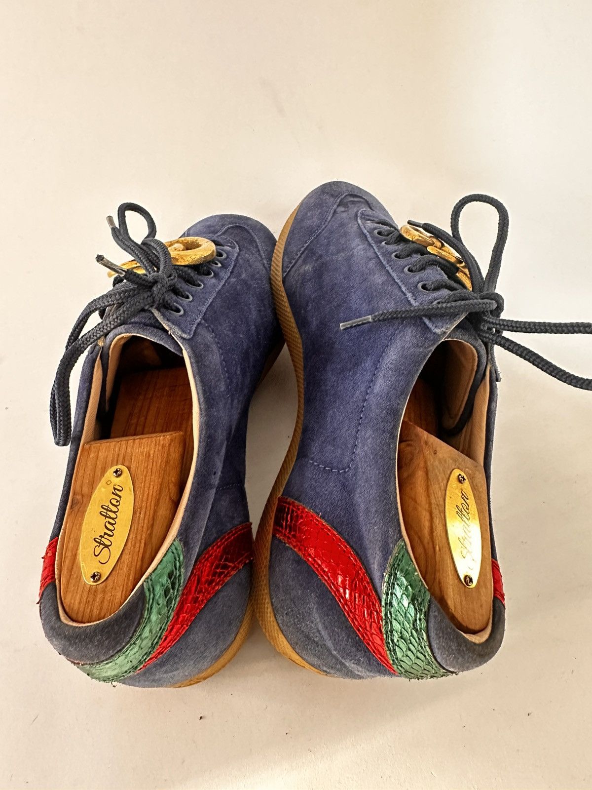 Gucci Gucci G74 GG Blue Suede Low Top Sneakers Size US 9.5 / EU 42-43 - 6 Thumbnail