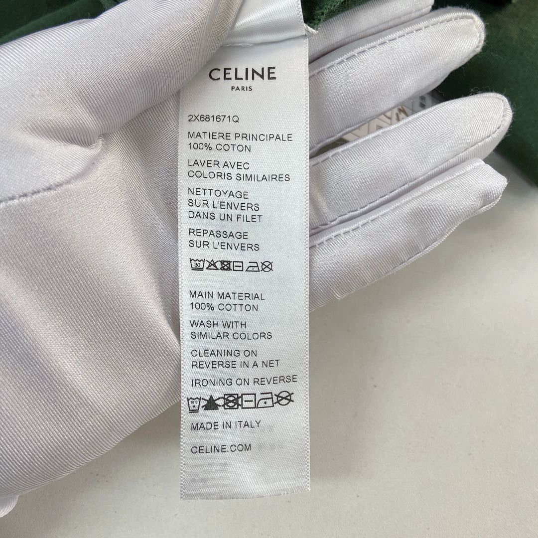 Celine Celine logo green t-shirt M 9315 Size US M / EU 48-50 / 2 - 7 Thumbnail