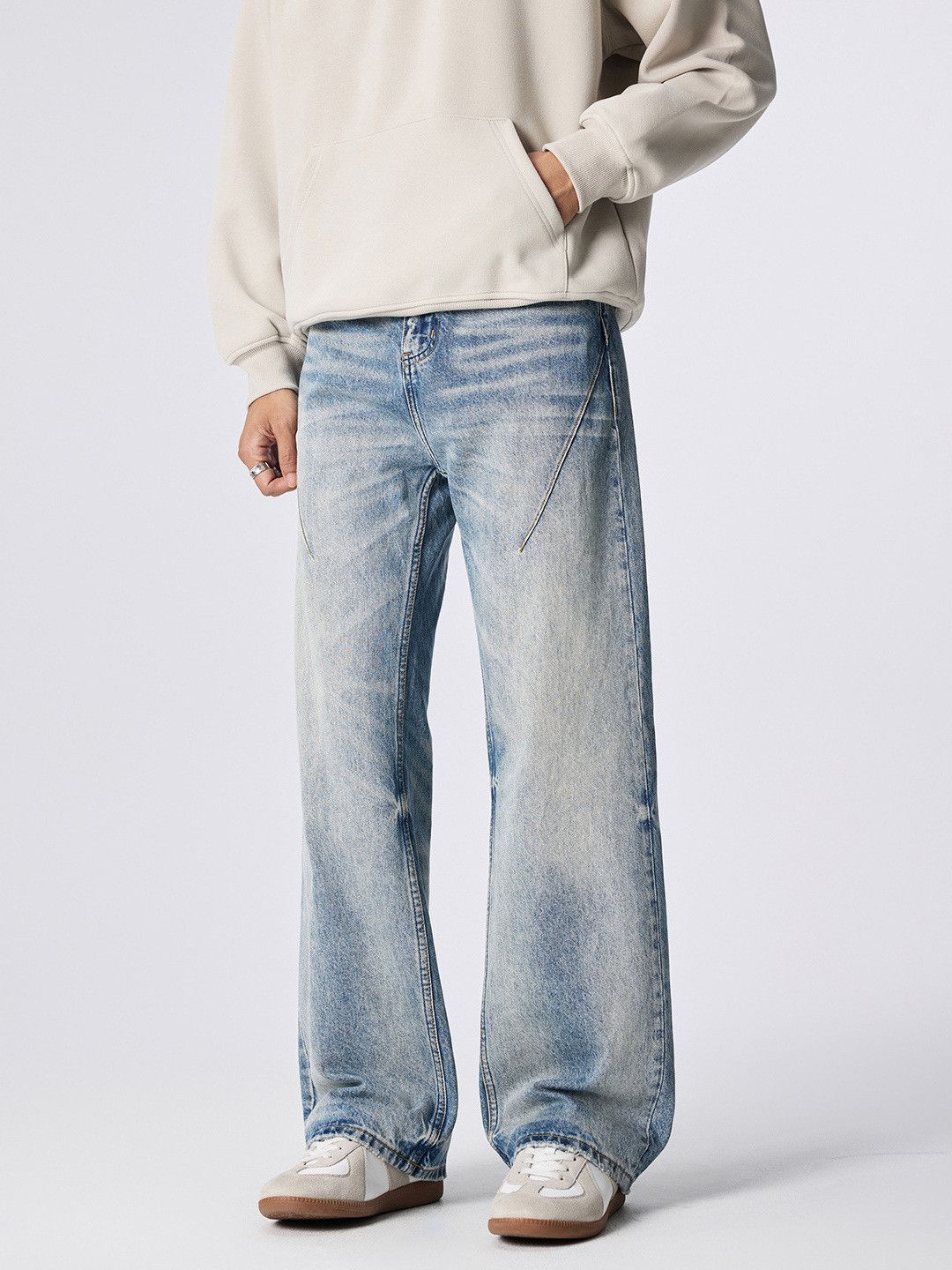 Japanese Brand Retro washed loose flared cleanfit whiskered jeans Size US 32 / EU 48 - 1 Thumbnail