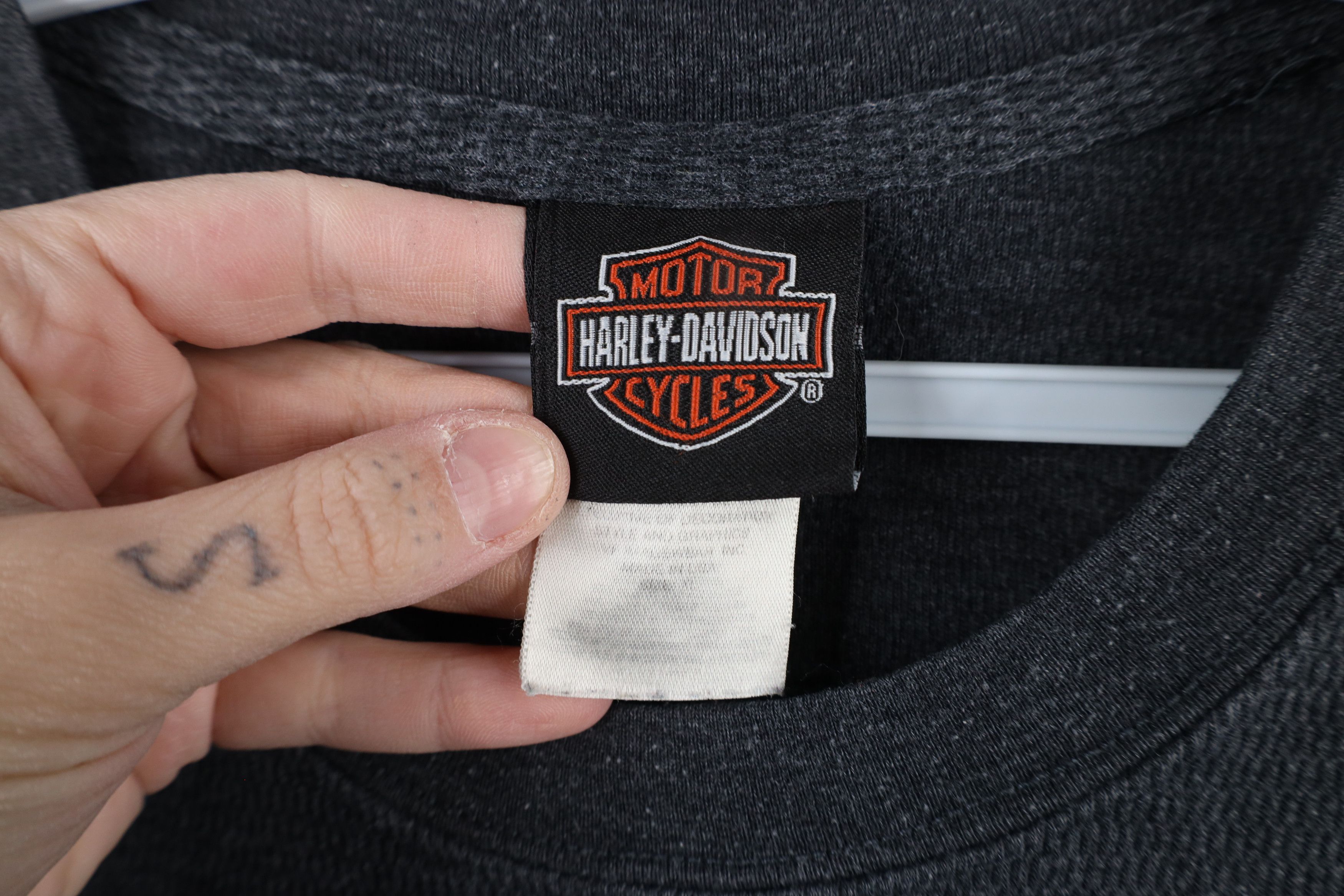 Harley Davidson Vintage Harley Davidson Waffle Knit Long Sleeve T-Shirt Gray Size US XL / EU 56 / 4 - 10 Thumbnail