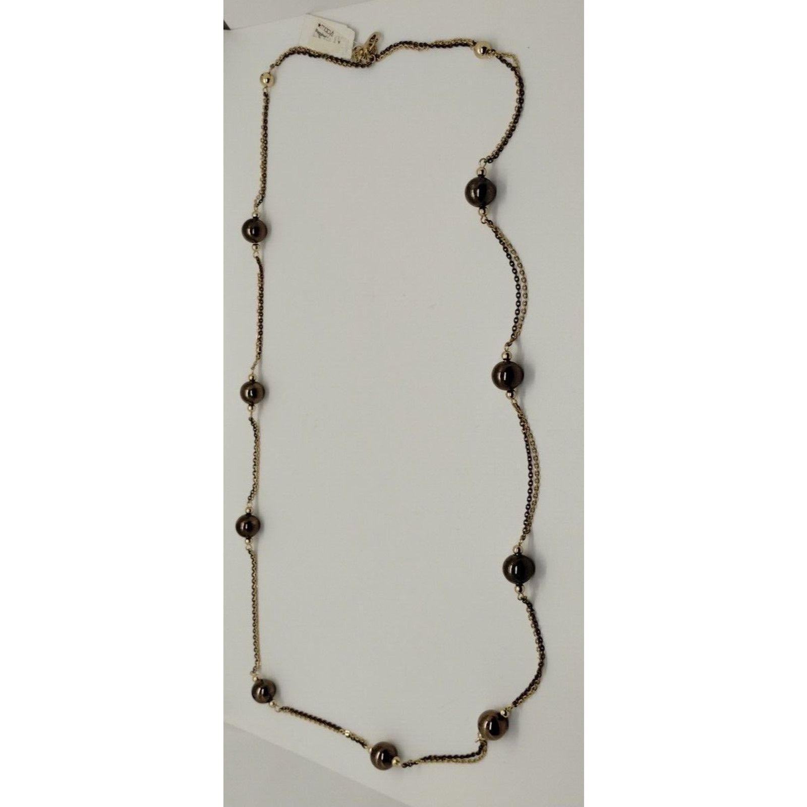 Alfani Alfani Brown and Gold Tone Beaded Long Necklace Size ONE SIZE - 2 Thumbnail