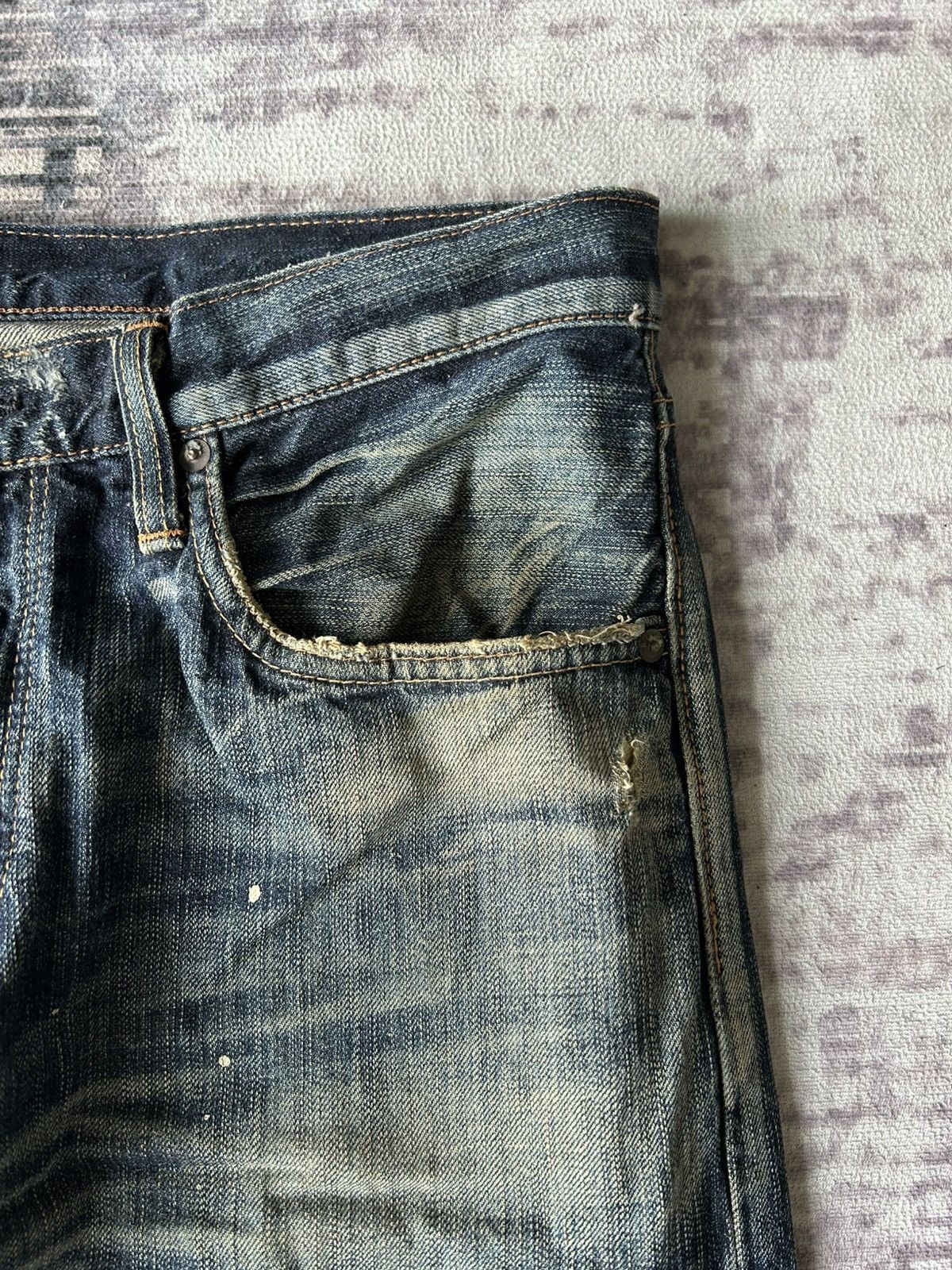 If Six Was Nine Punk Distressed Rockstar Edwin Jeans Size US 32 / EU 48 - 9 Thumbnail