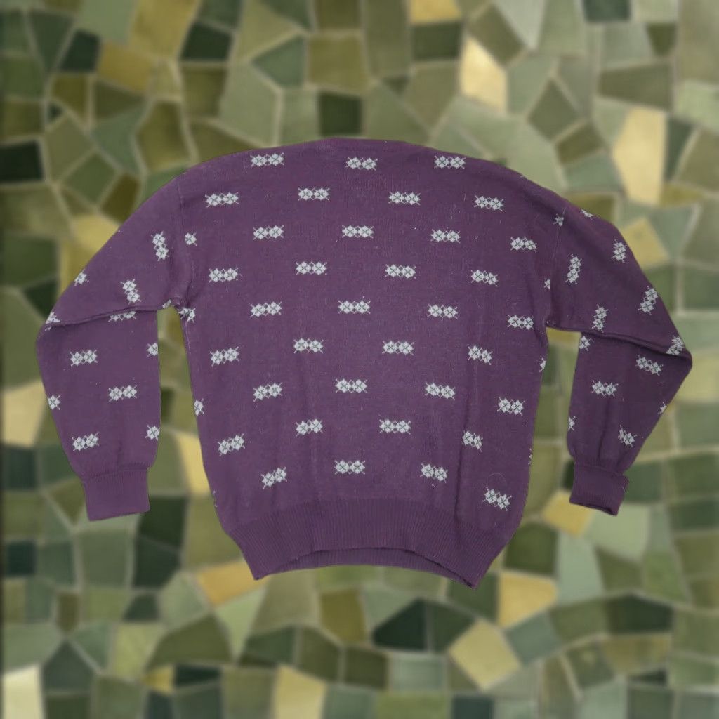 Vintage VINTAGE Frederick & Nelson Plum Purple Argyle Wool Blend Sweater Men L Crew Neck Pullover Size L Size US L / EU 52-54 / 3 - 1 Thumbnail
