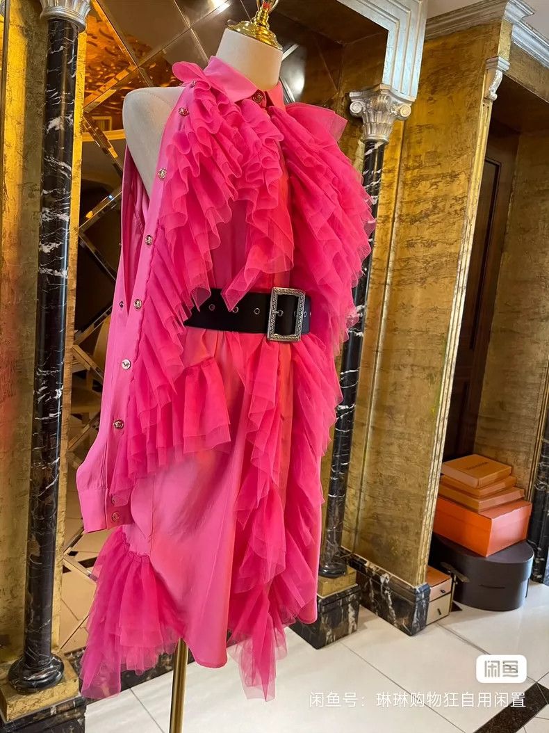 Versace Versace Barbie pink three-dimensional lotus leaf dress Size M / US 6-8 / IT 42-44 - 9 Thumbnail