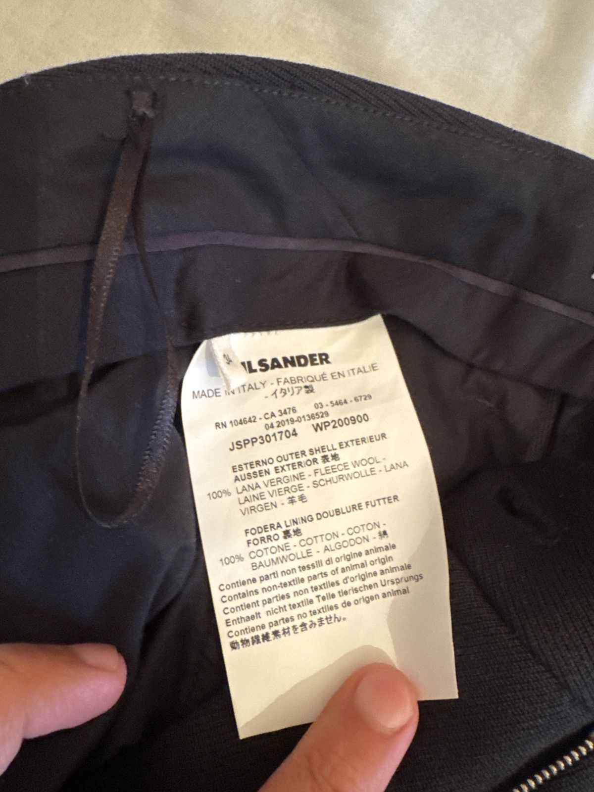 Jil Sander Jil Sander Luna Wool Button Detail Pants Navy - AW19 Size US 29 - 9 Thumbnail