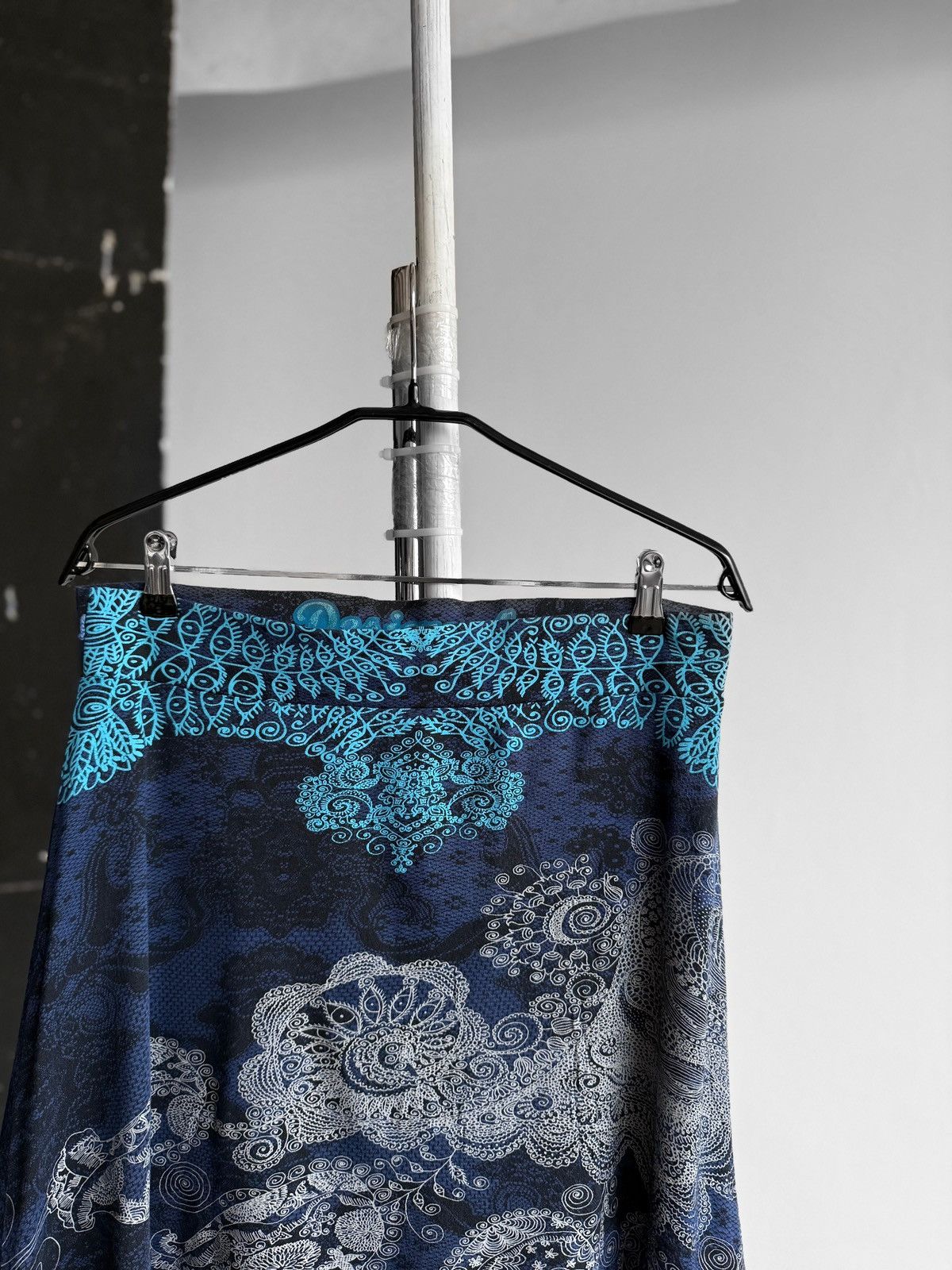 Designer × Desigual Desigual Womens Blue A-Line Stretch Paisley Print Skirt Size 34" / US 12 / IT 48 - 2 Thumbnail