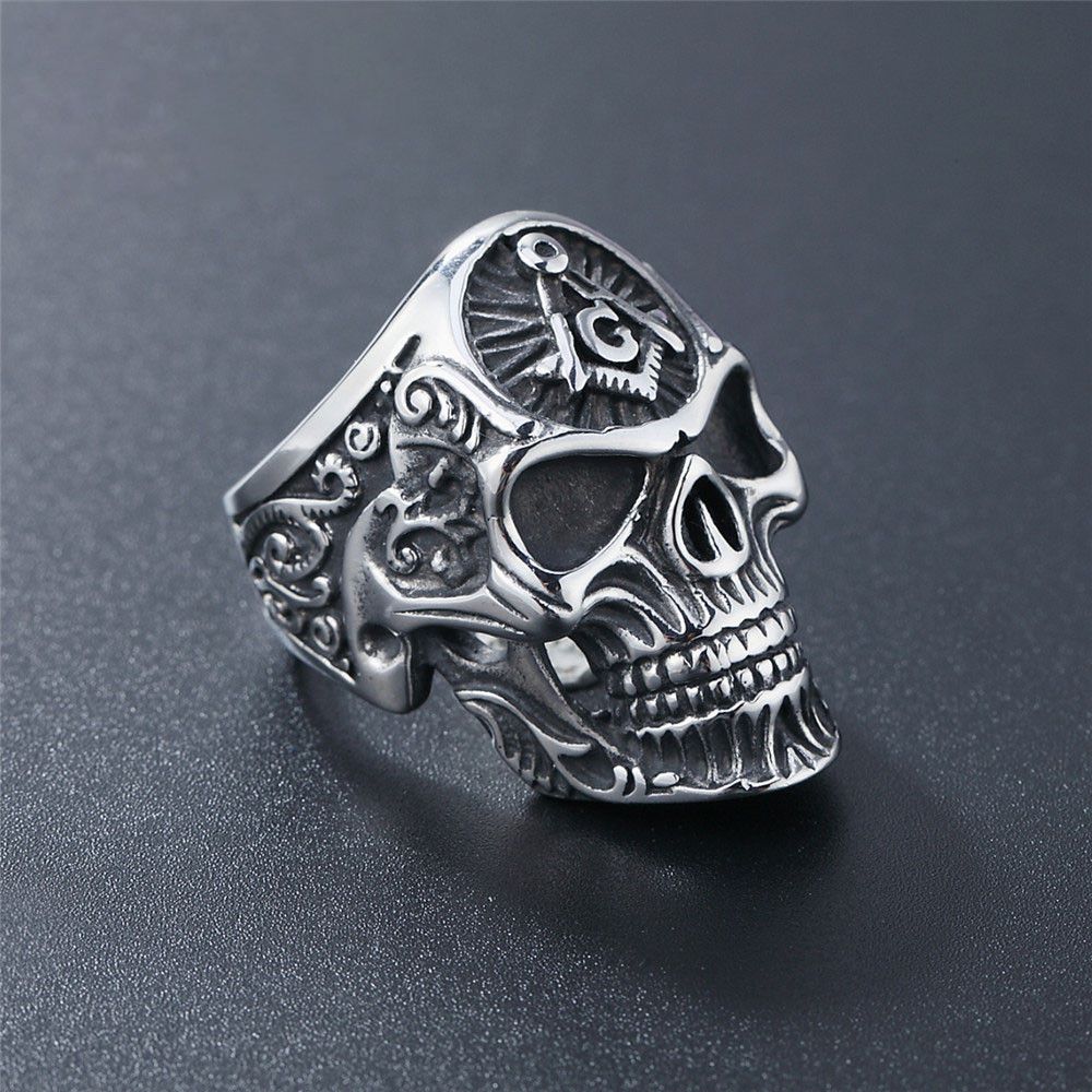 Japanese Brand × Vintage SIZE 10 Masonic Knight Templar Steel Gothic Freemason Ring Size ONE SIZE - 1 Thumbnail