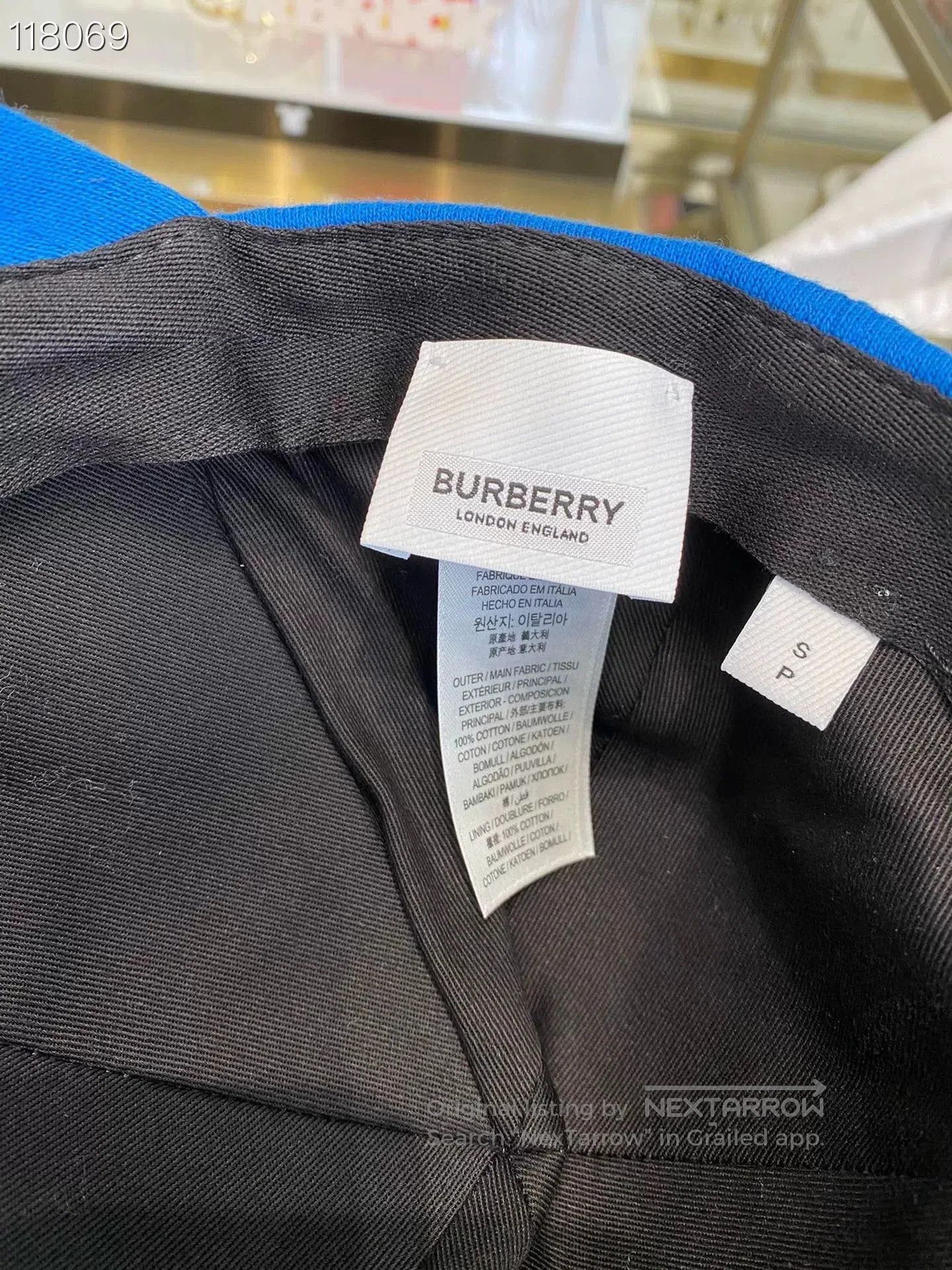 Burberry Burberry Cotton Blue Baseball Cap S. Size ONE SIZE - 3 Thumbnail