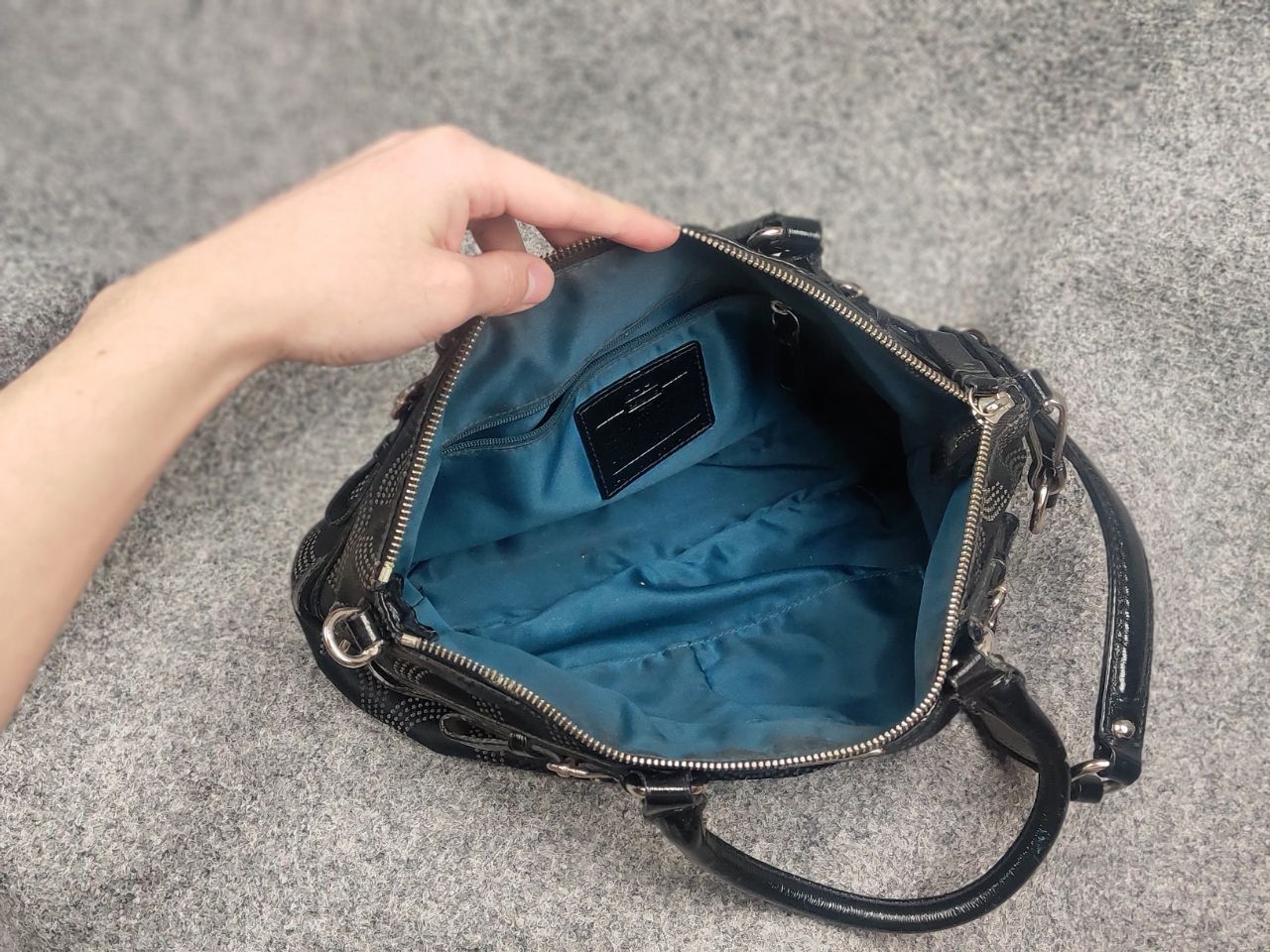 Vintage Coach Madison Dotted Satchel Shoulder Bag Purse Y2K