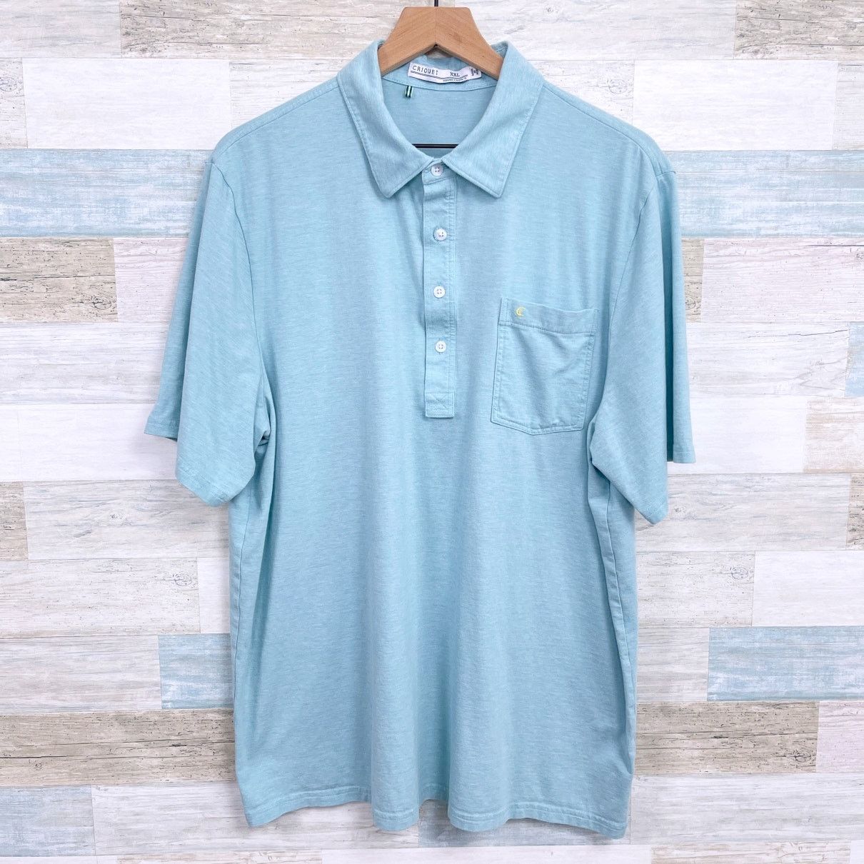 Criquet Criquet Short Sleeve Pima Cotton Polo Shirt Blue Mens XXL Size US XXL / EU 58 / 5 - 1 Thumbnail