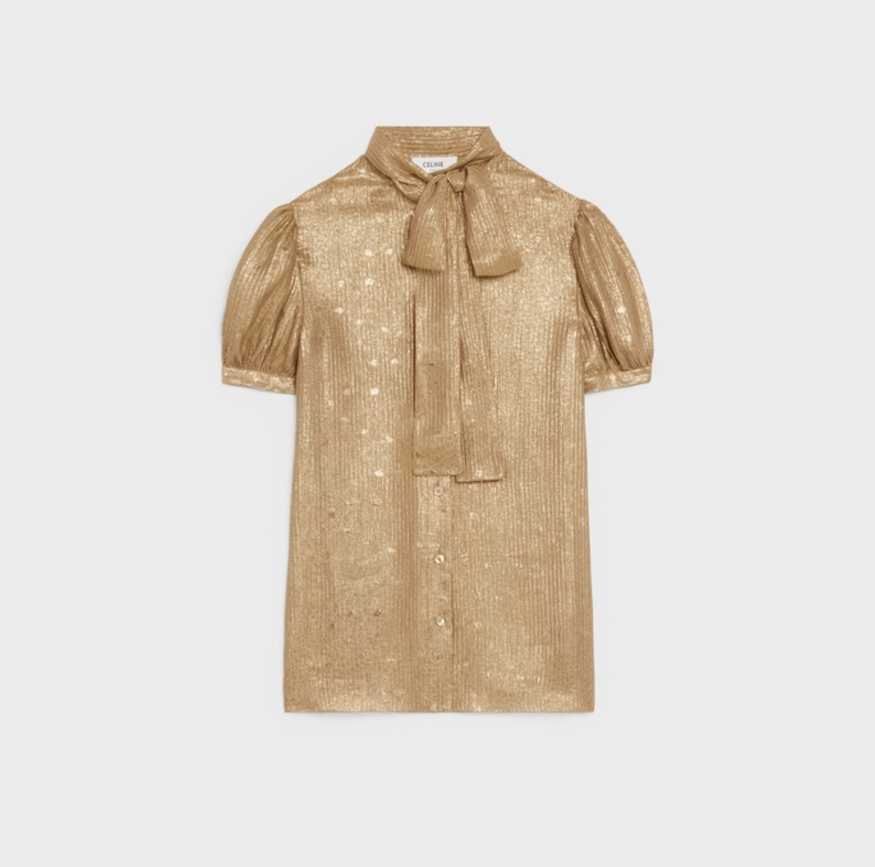 image of Celine O1Bcso1Str0224 2B623322M.35Or Blouses In Gold, Women's (Size 2XL)