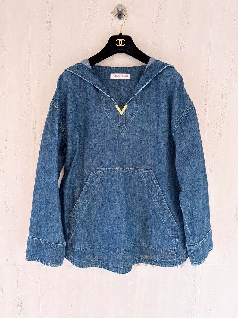 Valentino Valentino Denim hooded jacket Size S / US 4 / IT 40 - 1 Thumbnail
