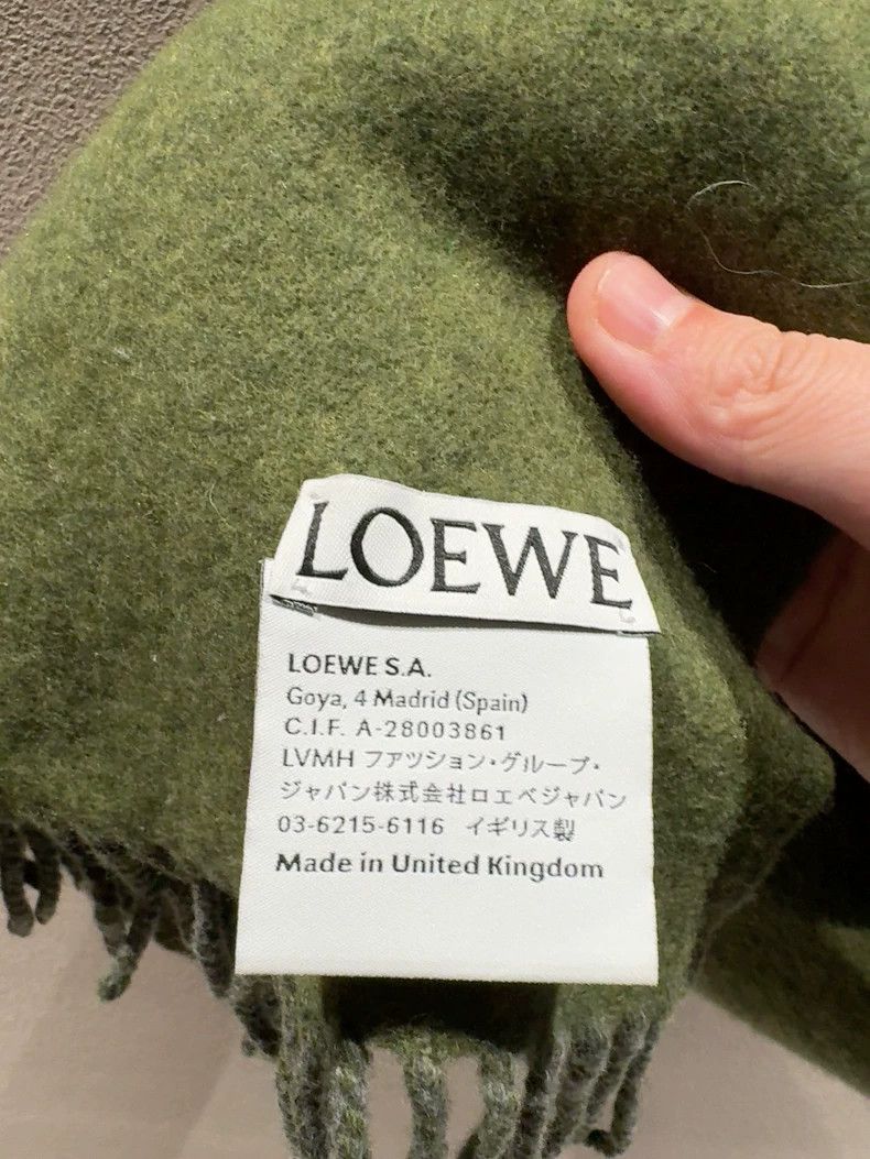 Loewe LOEWE Gray and green double-sided cashmere scarf Size ONE SIZE - 2 Thumbnail