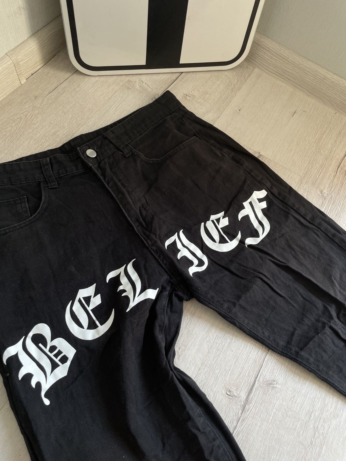 Designer × Vintage Distressed Skinny Jeans With Belief Big Logo Amiri Style Size US 32 / EU 48 - 7 Thumbnail