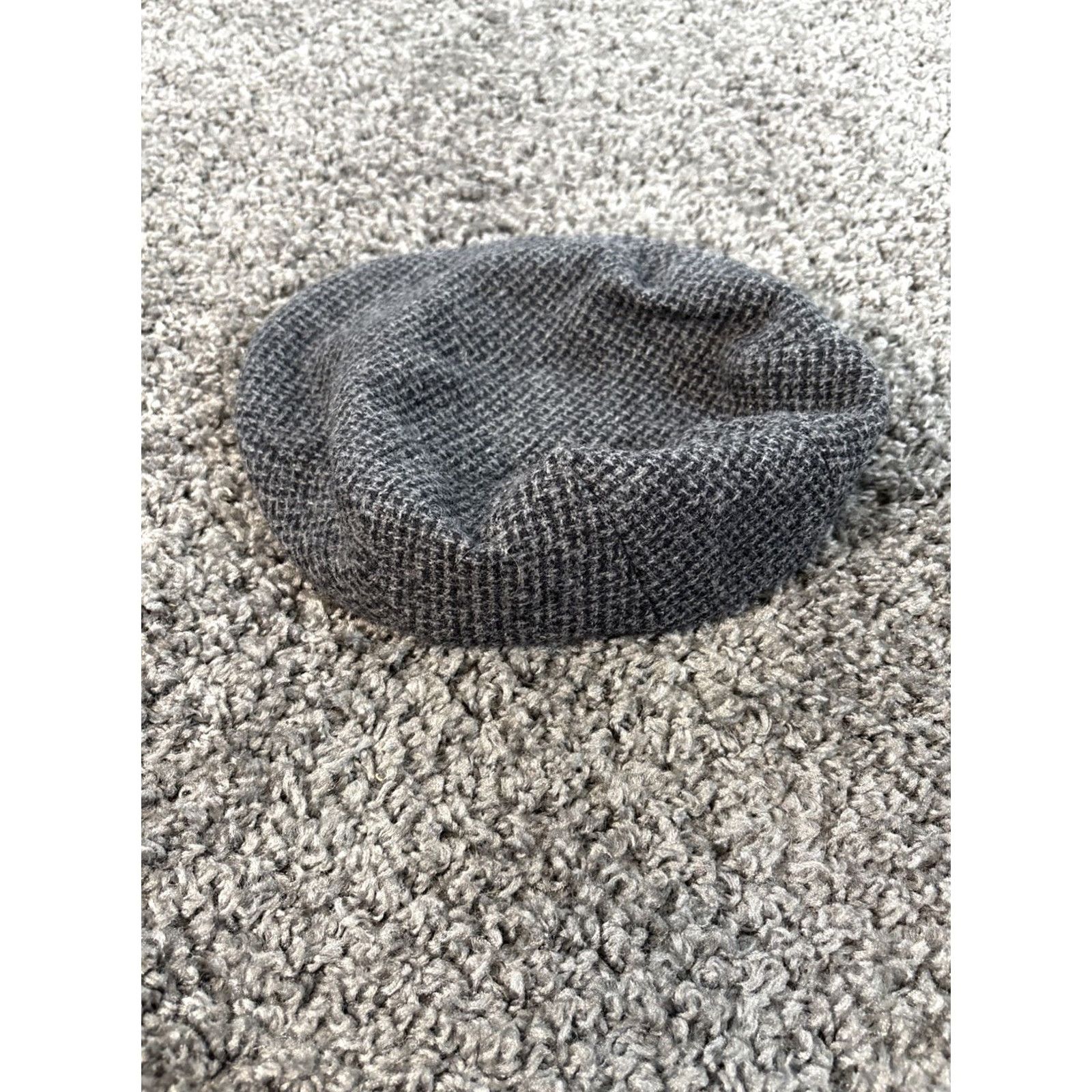 Stetson VINTAGE Stetson Wool Newsboy Hat Mens 7-7 1/2 Cabby Cap Gray Herringbone 90s Black Wool Newsboy Cap Mens Size ONE SIZE - 3 Thumbnail