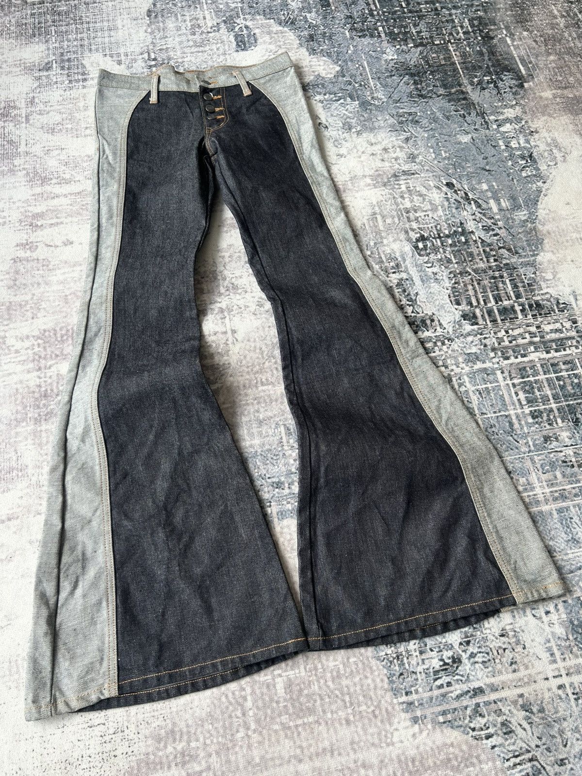 Japanese Brand Super Flared Rockstar Punk Jeans Size US 28 / EU 44 - 4 Thumbnail