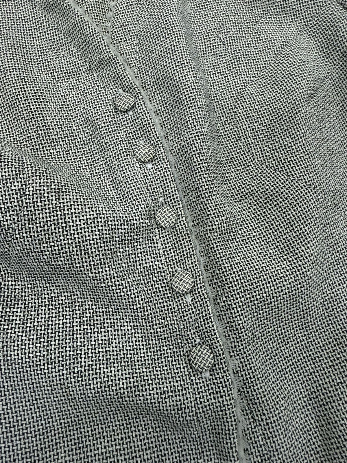 Fendi Vintage FENDI Micro Check Collarless Pure Virgin Wool Jacket Size S / US 4 / IT 40 - 3 Thumbnail