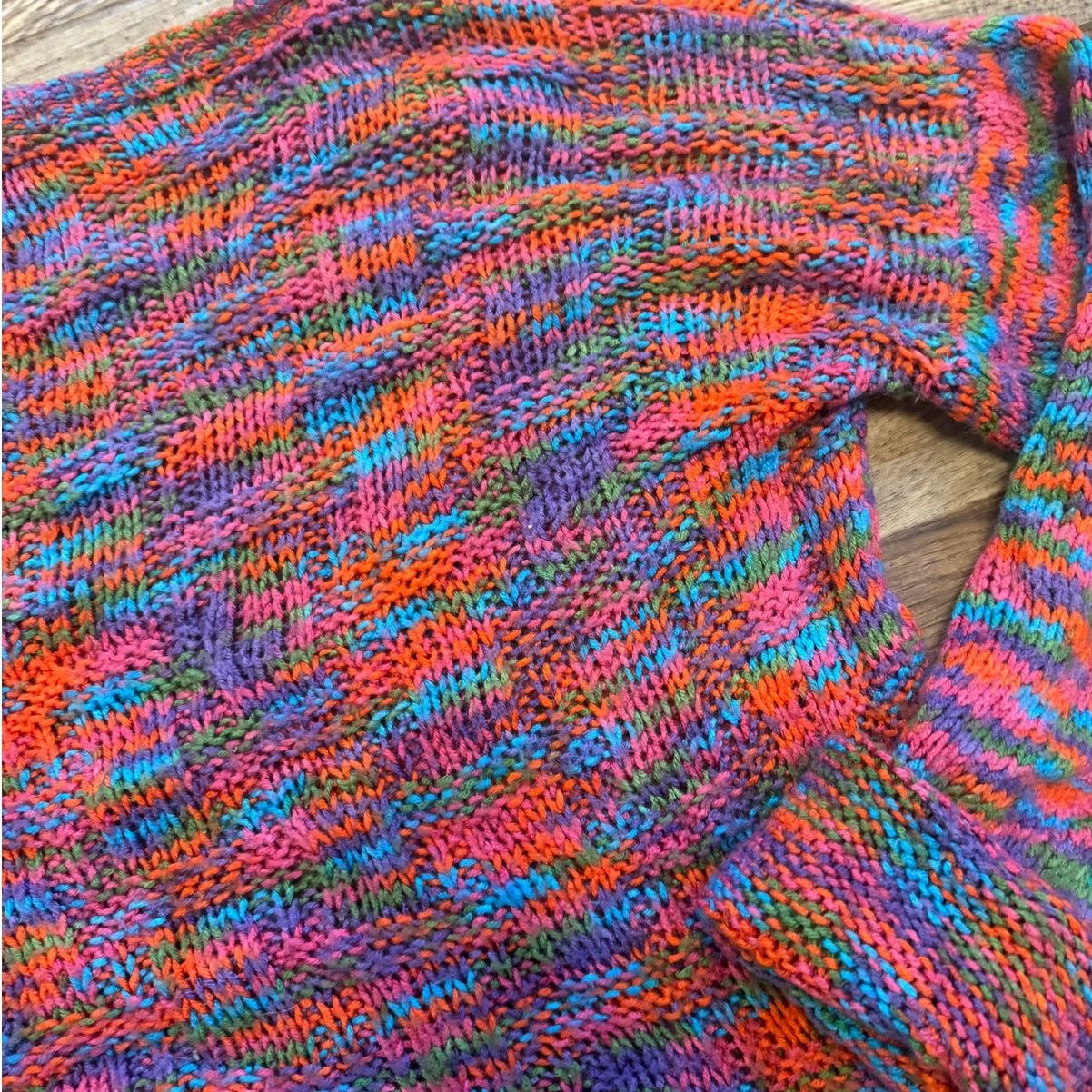 Vintage Vintage Hand Knit Abstract Oversized Knit Sweater Size XXL / US 16-18 / IT 52-54 - 2 Thumbnail