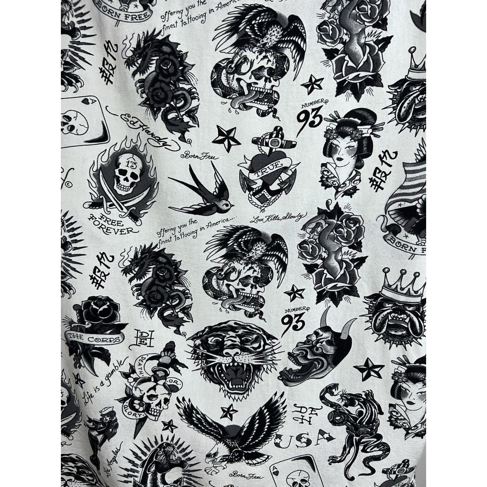 Ed Hardy Ed Hardy All Over Graphic Print Button Up Camp Shirt Medium Size US M / EU 48-50 / 2 - 5 Thumbnail