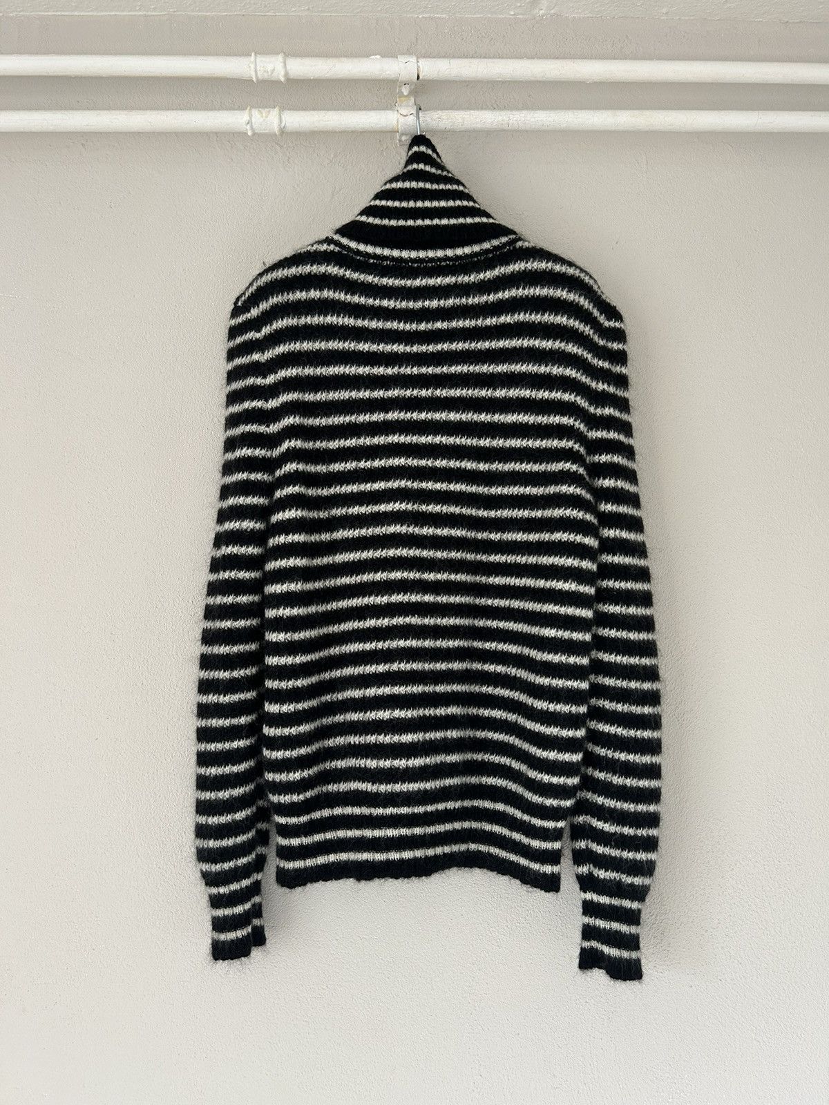 Saint Laurent Paris Striped Mohair Turtleneck Sweater Size US M / EU 48-50 / 2 - 7 Thumbnail