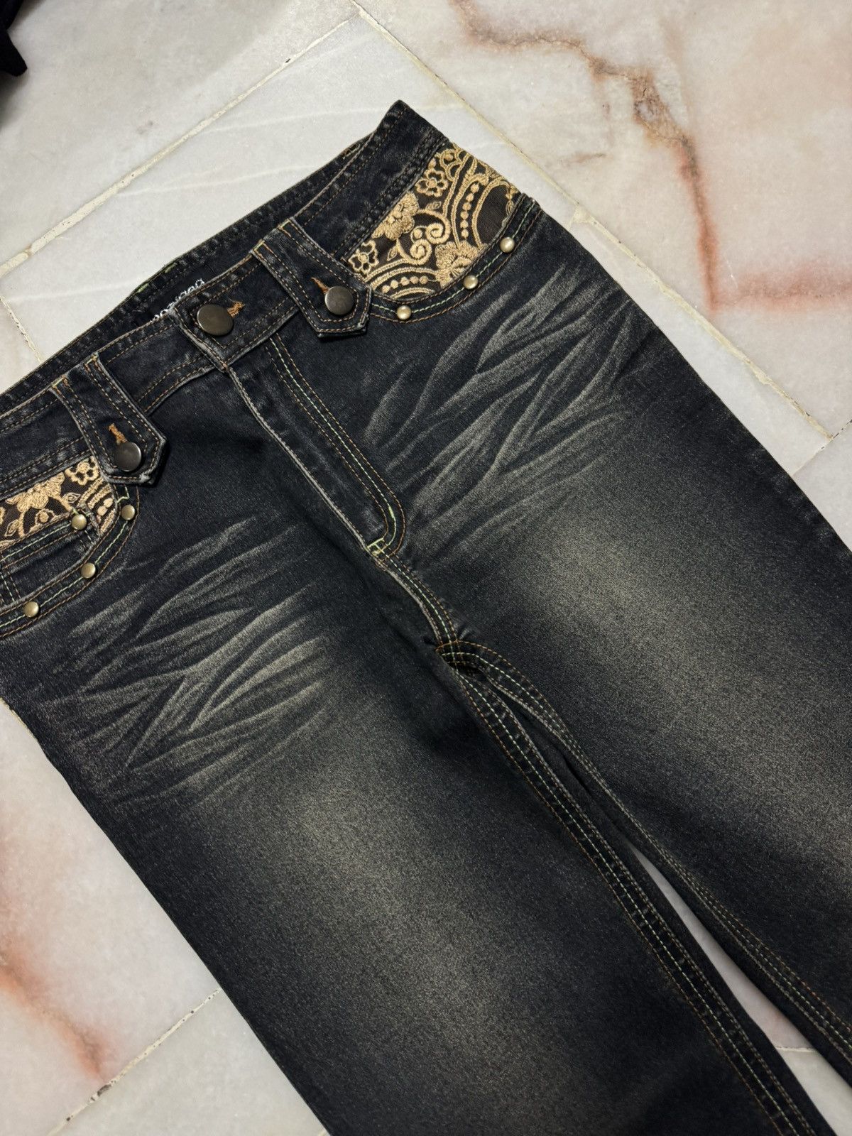 Tornado Mart flared darkwash archive japanese denim Size US 28 / EU 44 - 7 Thumbnail