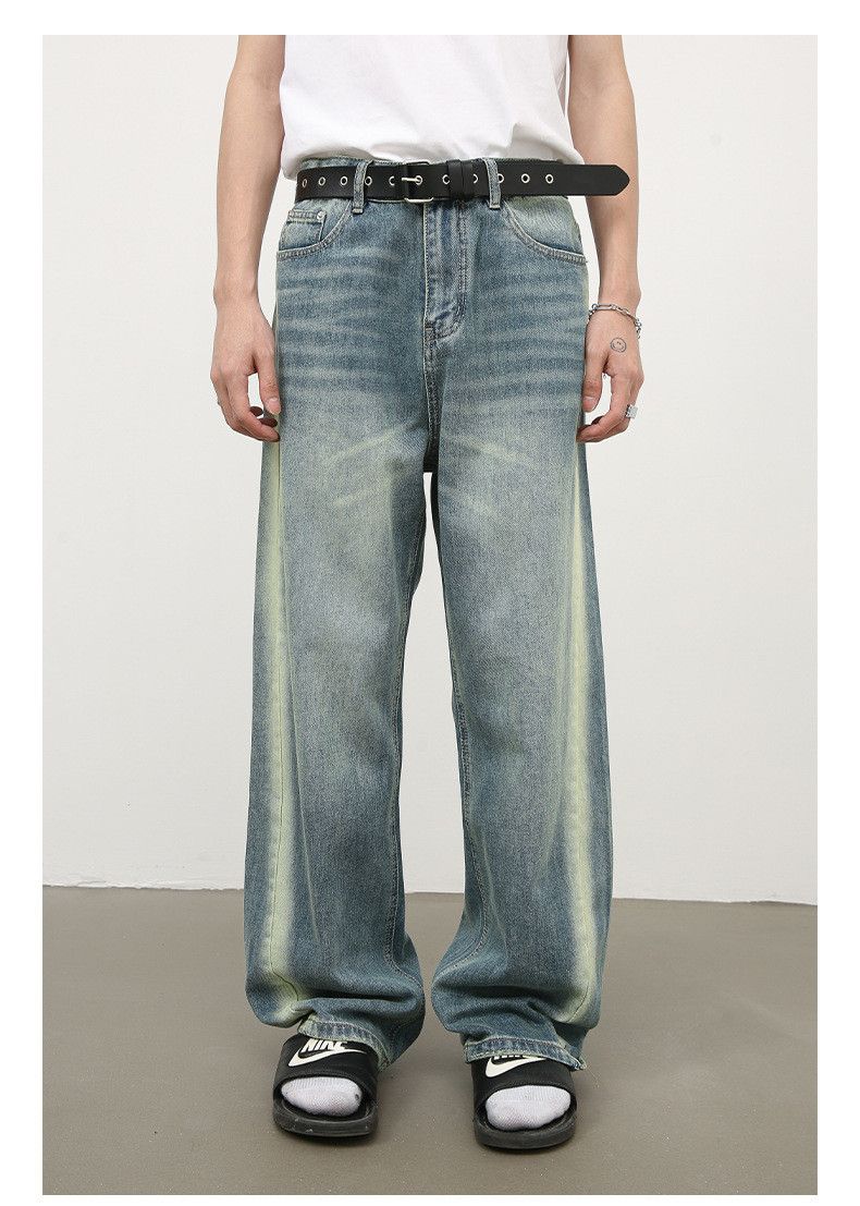 Japanese Brand × Jean Retro gradient American street loose straight jeans for men Size US 32 / EU 48 - 2 Thumbnail