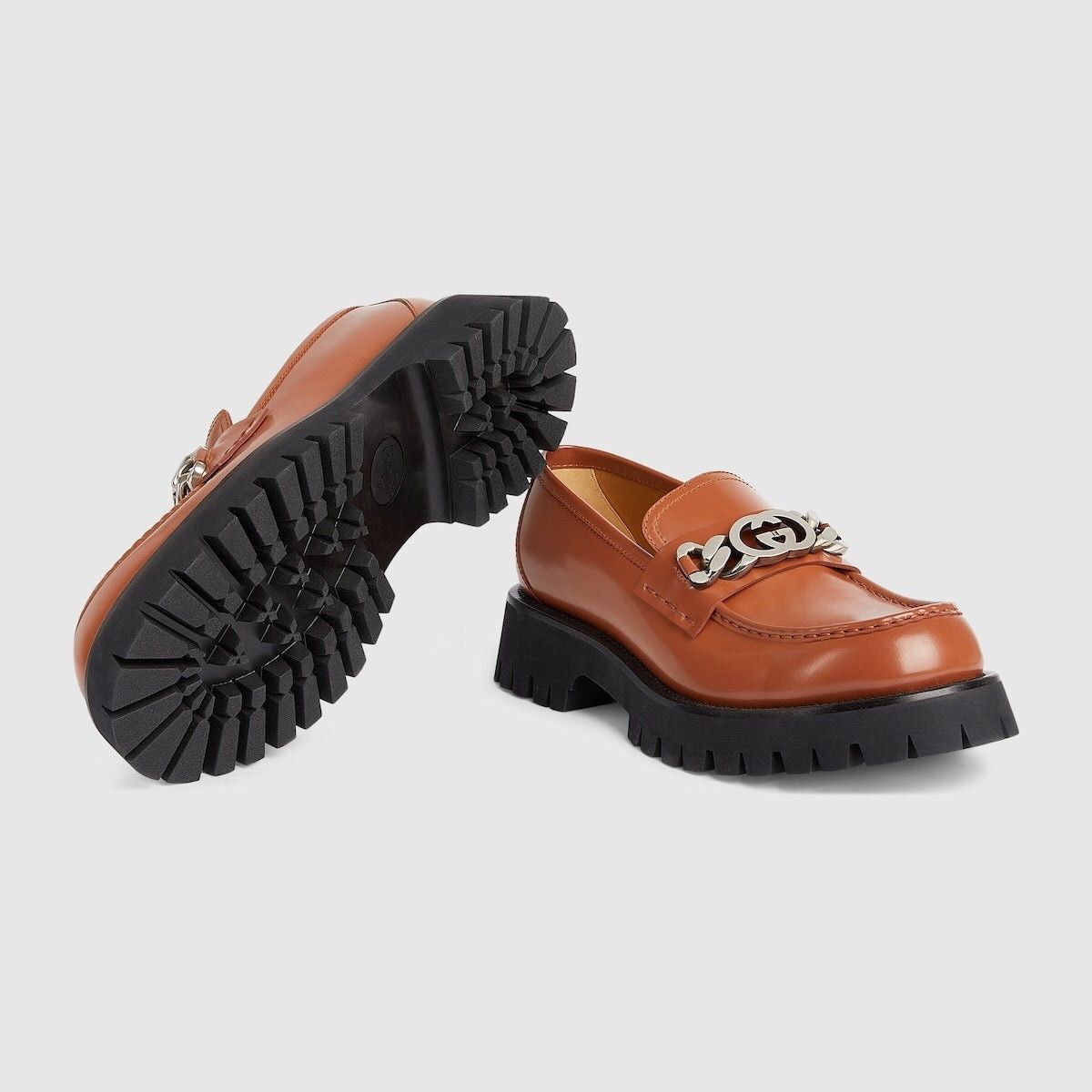 Gucci o1w1db11224 Interlocking G Loafers in Brown Size US 12 / EU 45 - 3 Thumbnail