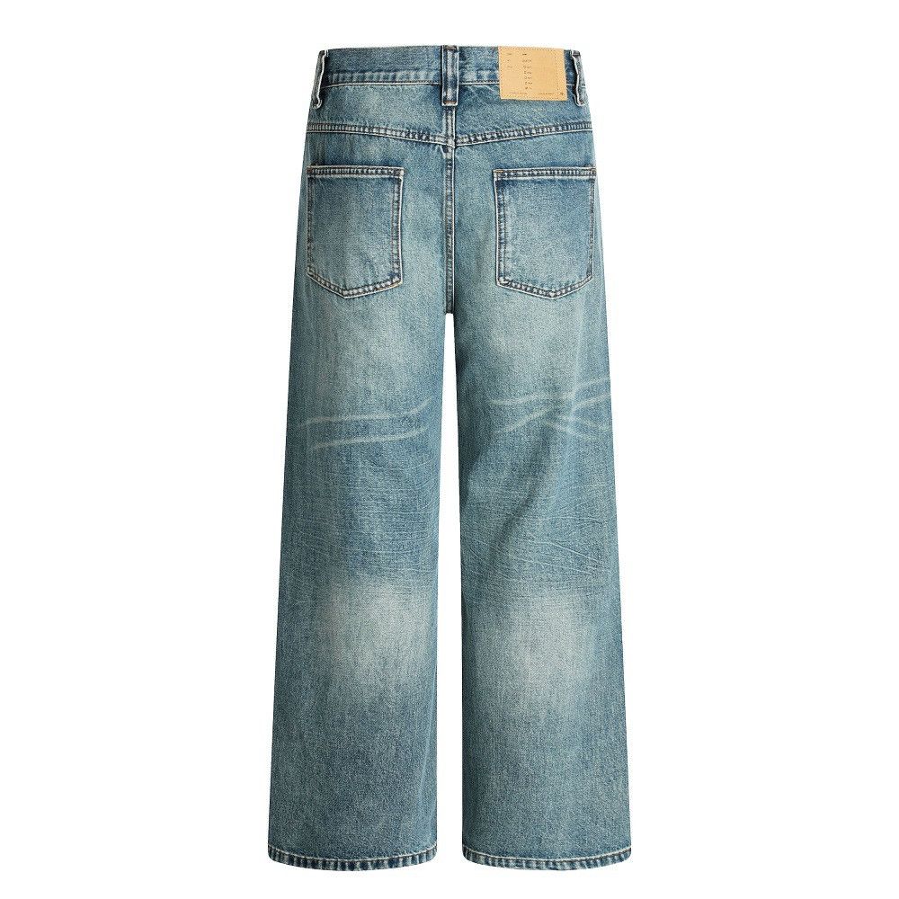Japanese Brand × Vintage Men's loose distressed wide-leg straight ripped washed jeans Size US 32 / EU 48 - 2 Thumbnail
