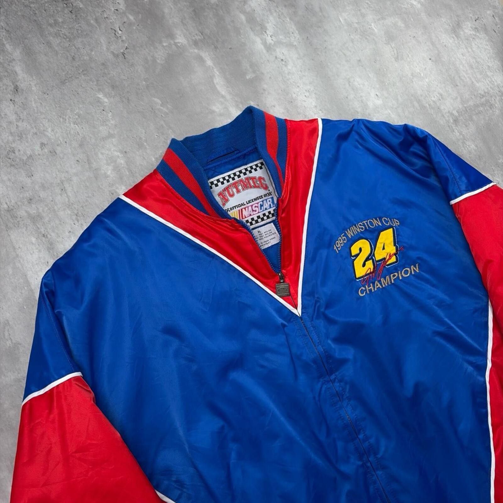 Nutmeg Vtg Nutmeg Jeff Gordon 1995 Winston Cup NASCAR Satin Jacket Size US XL / EU 56 / 4 - 6 Thumbnail