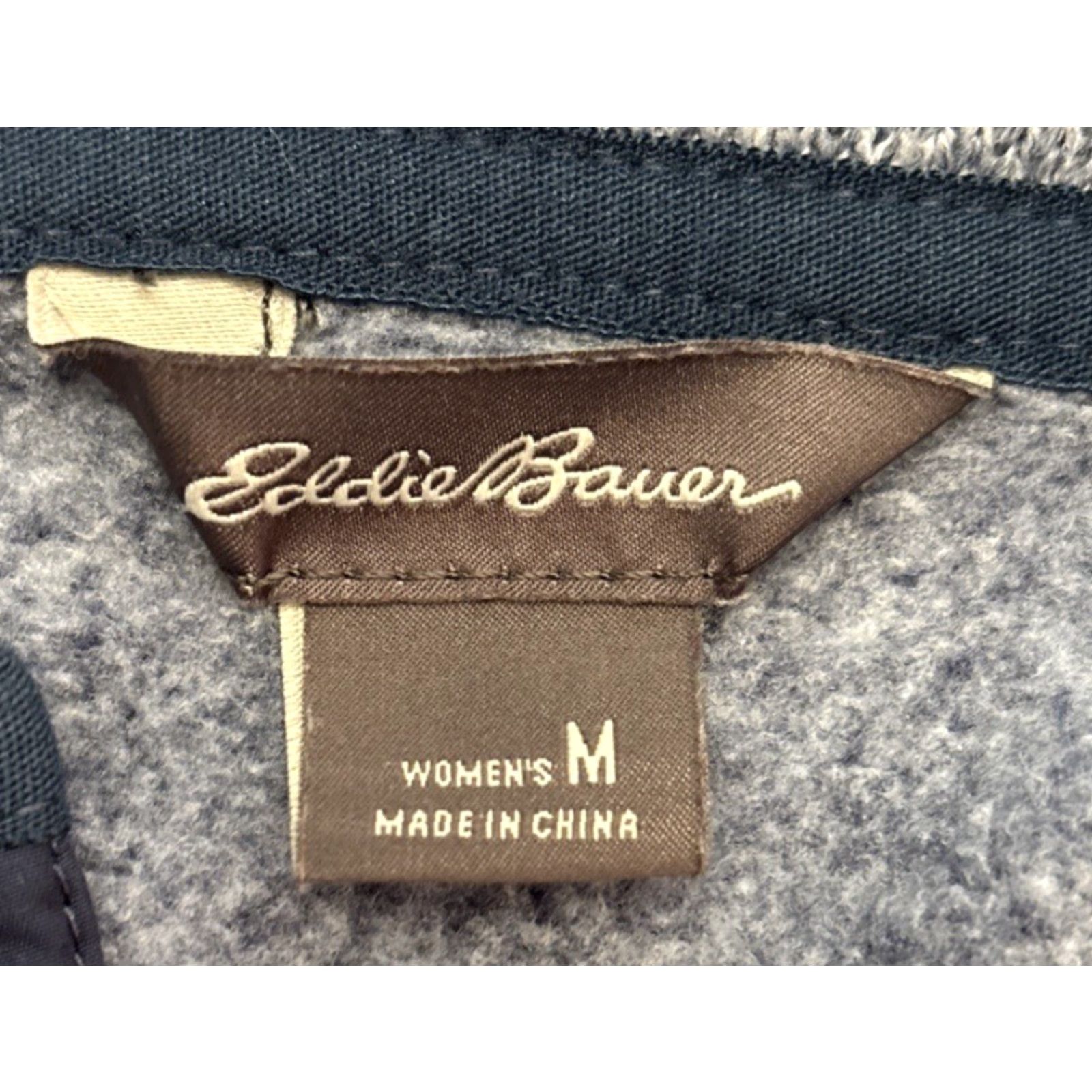 Eddie Bauer Eddie Bauer Fleece Women’s Sz Med L/S Pullover Snaps Pocket 2207 Blue Heathered" Size M / US 6-8 / IT 42-44 - 5 Thumbnail