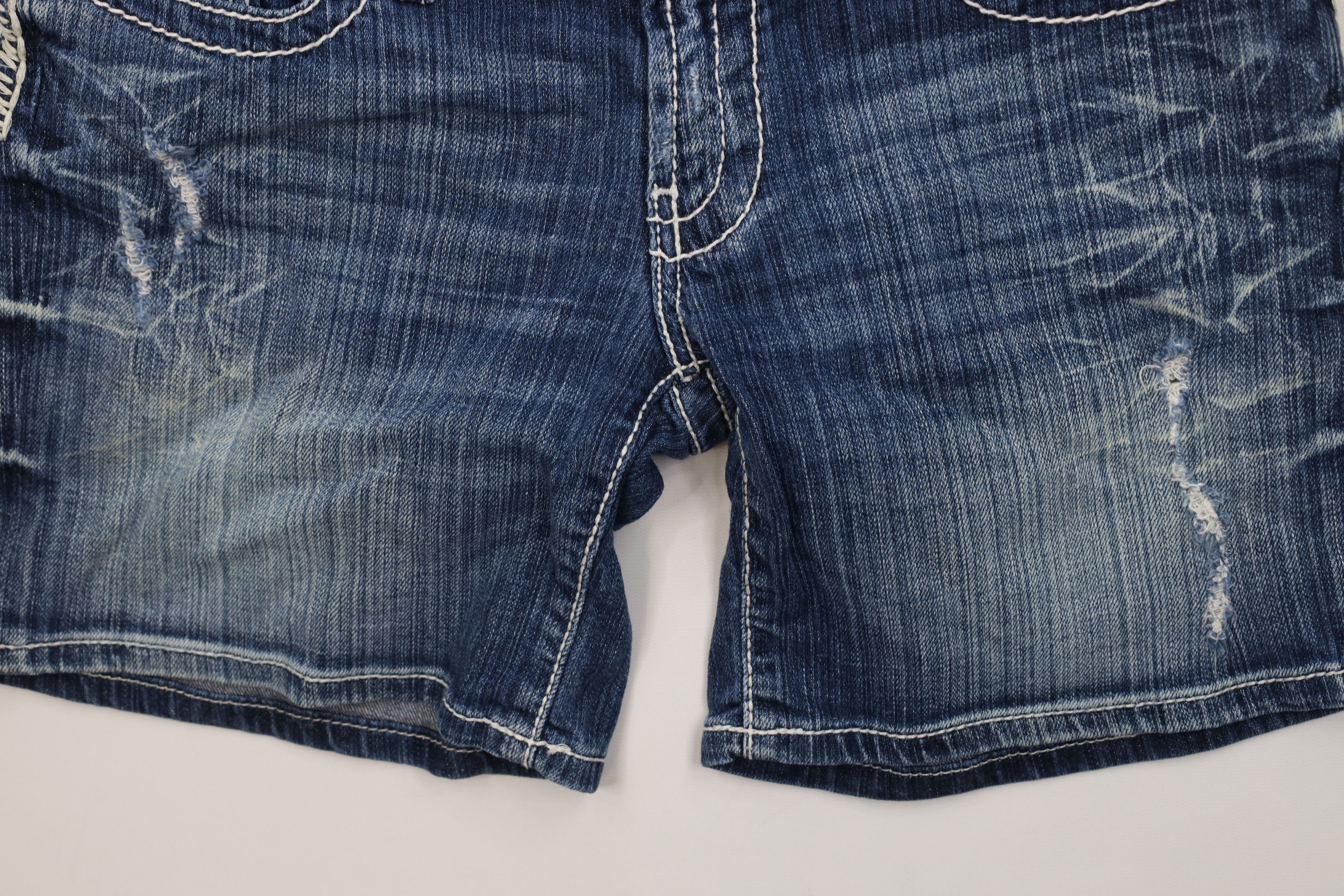 Vintage Buckle BKE Stitch Stella Stretch Denim Jean Shorts Blue Size 26" / US 2 / IT 38 - 4 Thumbnail