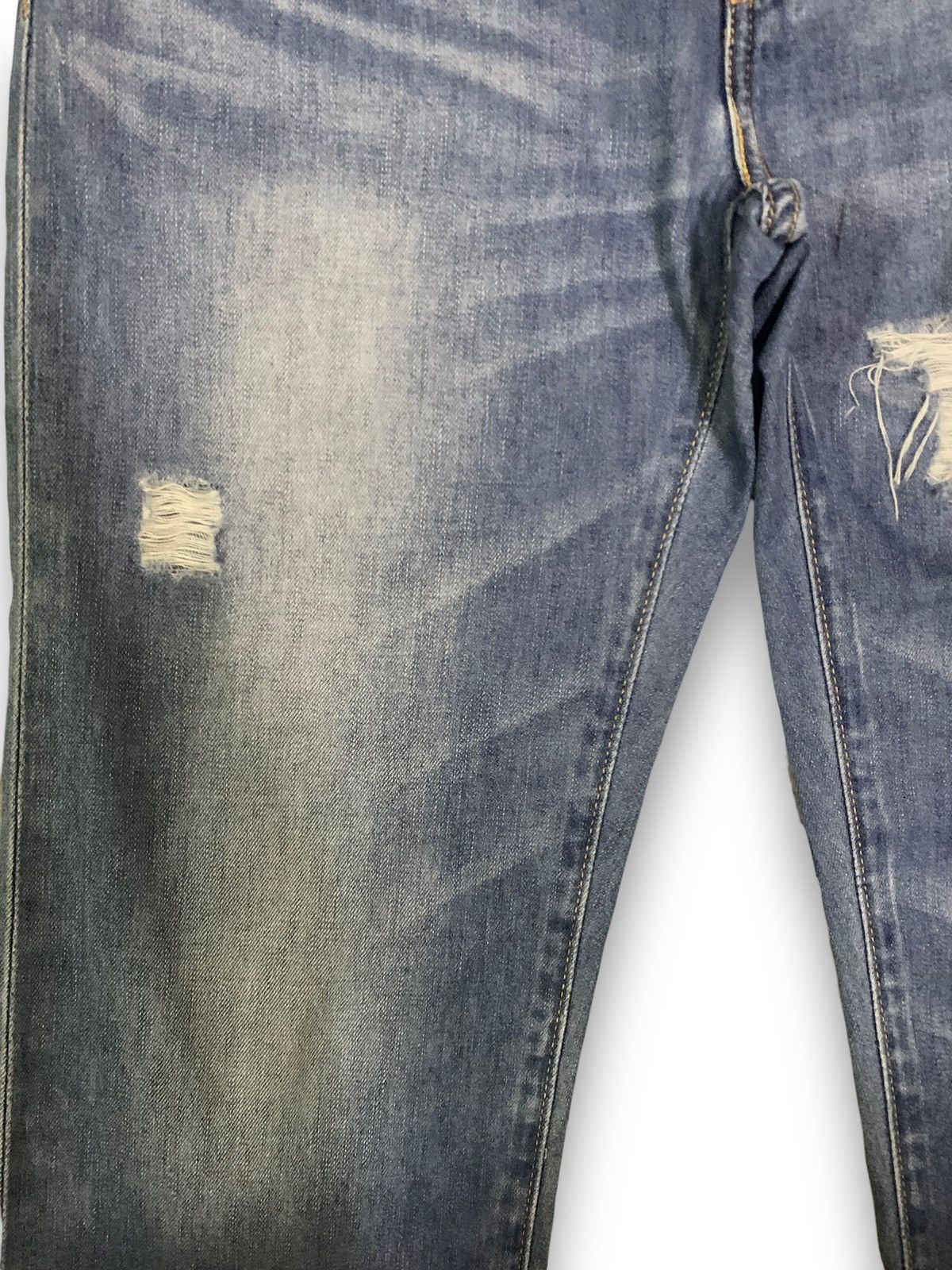 Levi's Vintage Clothing Vintage Levis 502 Blue Wash Distressed Denim Jorts Size US 31 - 7 Thumbnail