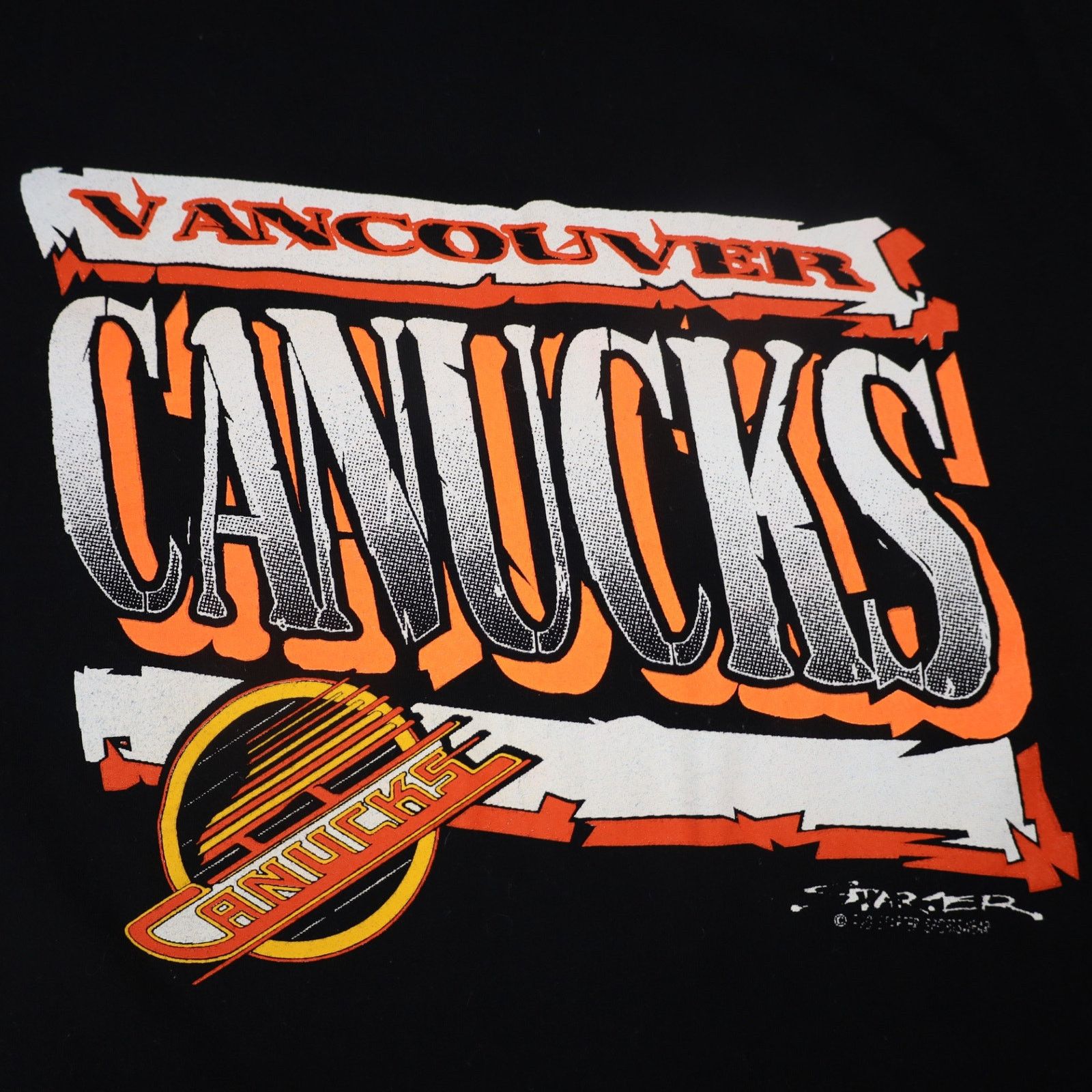 NHL × Starter × Vintage Vintage 90s Starter Vancouver Canucks Hockey Graphic T Shirt Size US M / EU 48-50 / 2 - 4 Thumbnail