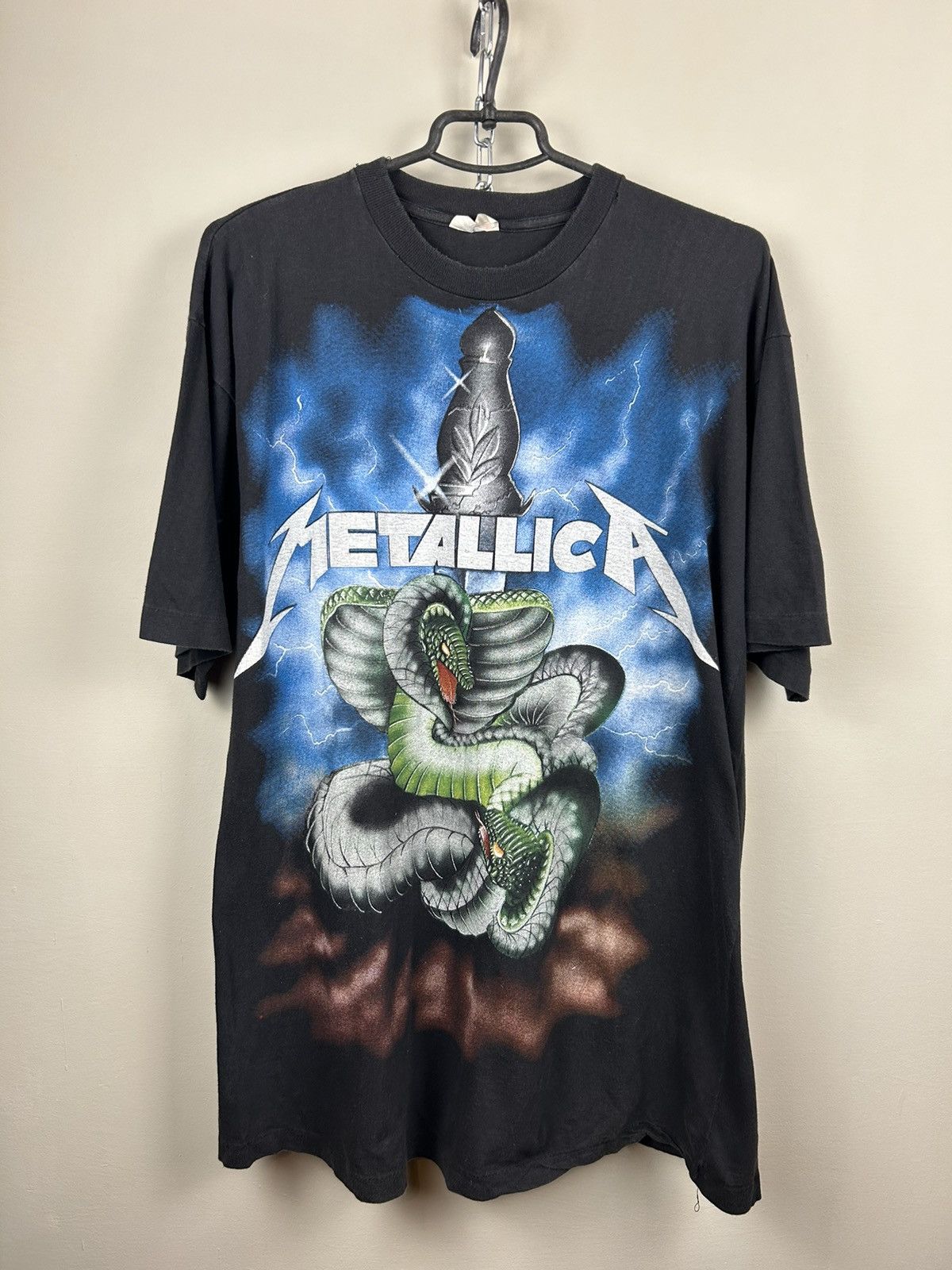 Vintage 90s Metallica World Tour Tee Full Print T shirt Band
