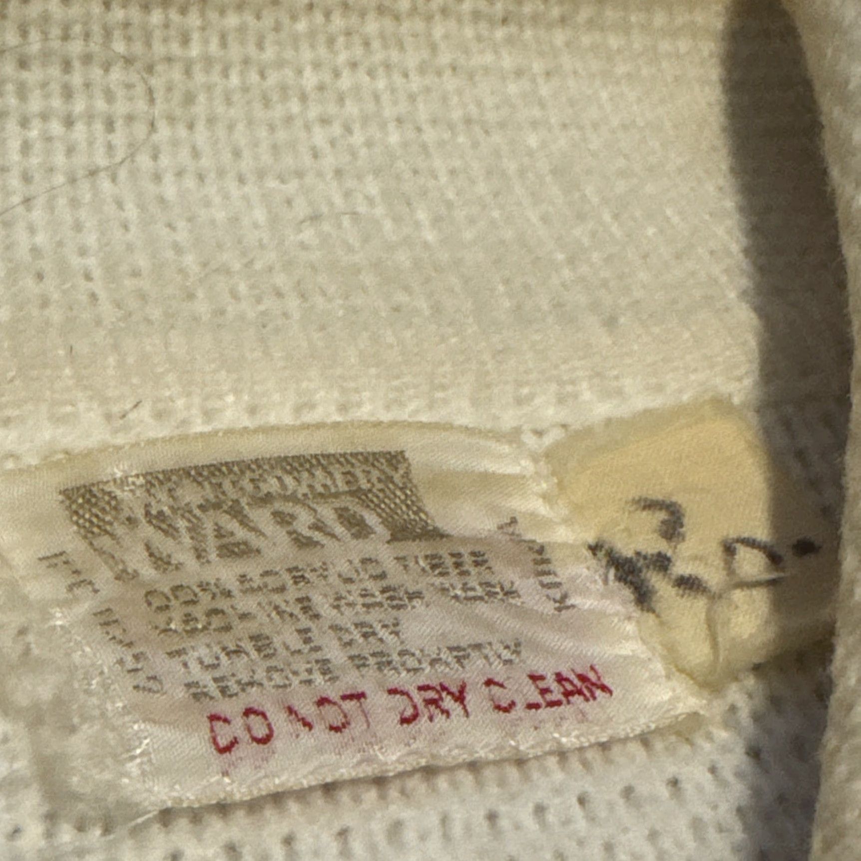 Vintage VINTAGE Montgomery Ward Cardigan Sweater Men's 42 White 4-Pocket Acrylic Knit Stripes Stains Size US XL / EU 56 / 4 - 6 Thumbnail