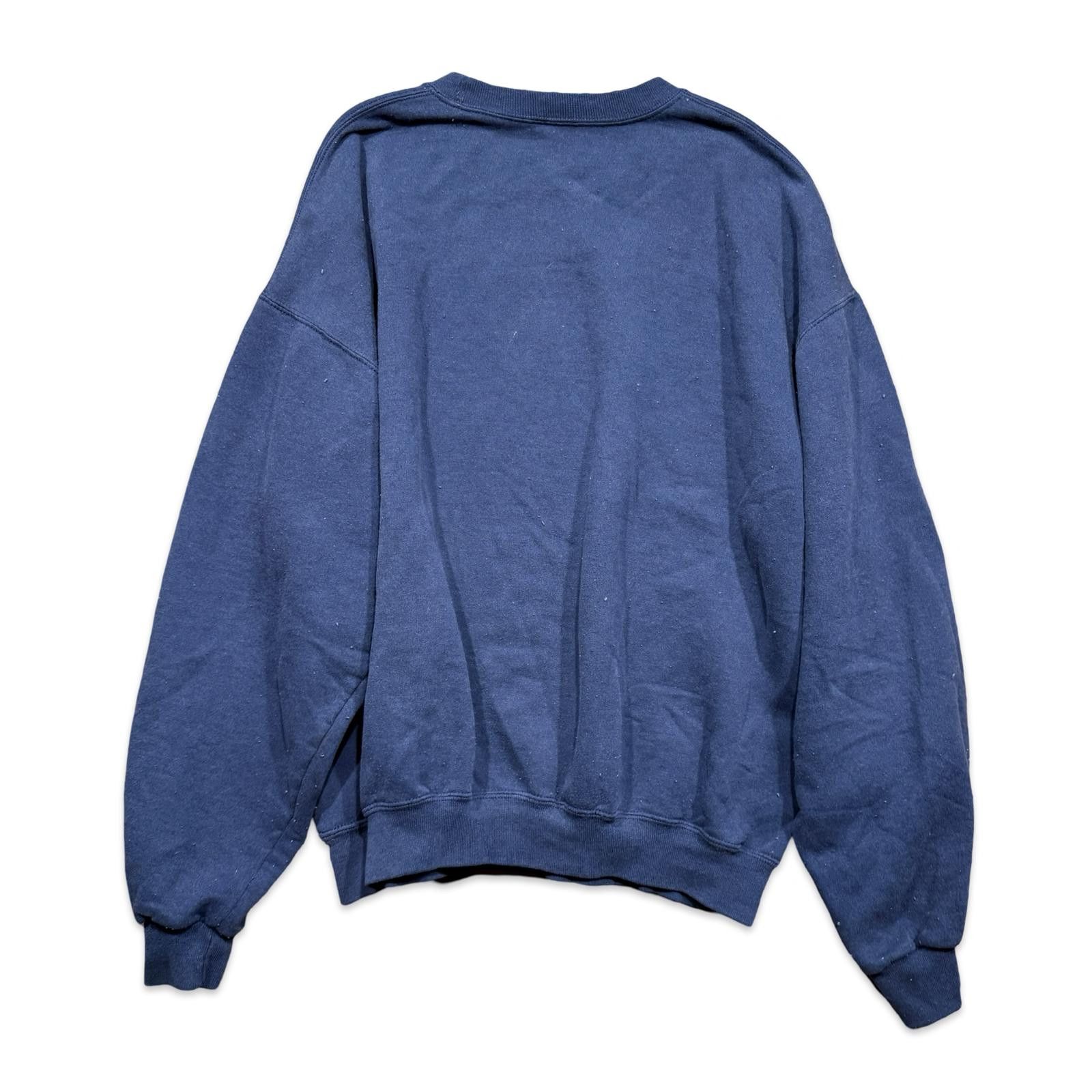 Jerzees Vintage Midnight Watch Wolf Y2K Navy Graphic Crewneck Size US L / EU 52-54 / 3 - 2 Thumbnail