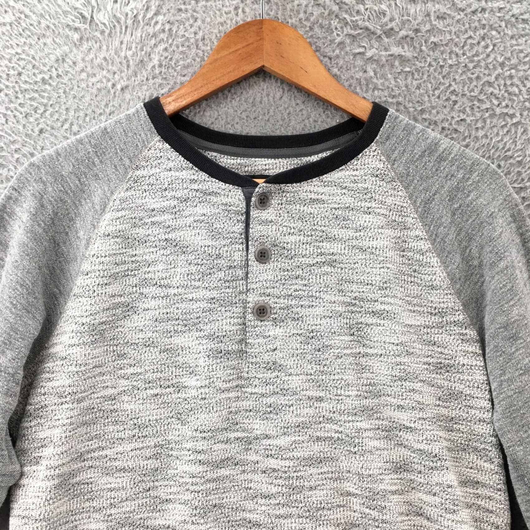 Banana Republic Banana Republic Pullover Sweater Mens S Gray Cotton Blend Henley Raglan Sleeve Shirt Size US S / EU 44-46 / 1 - 2 Thumbnail