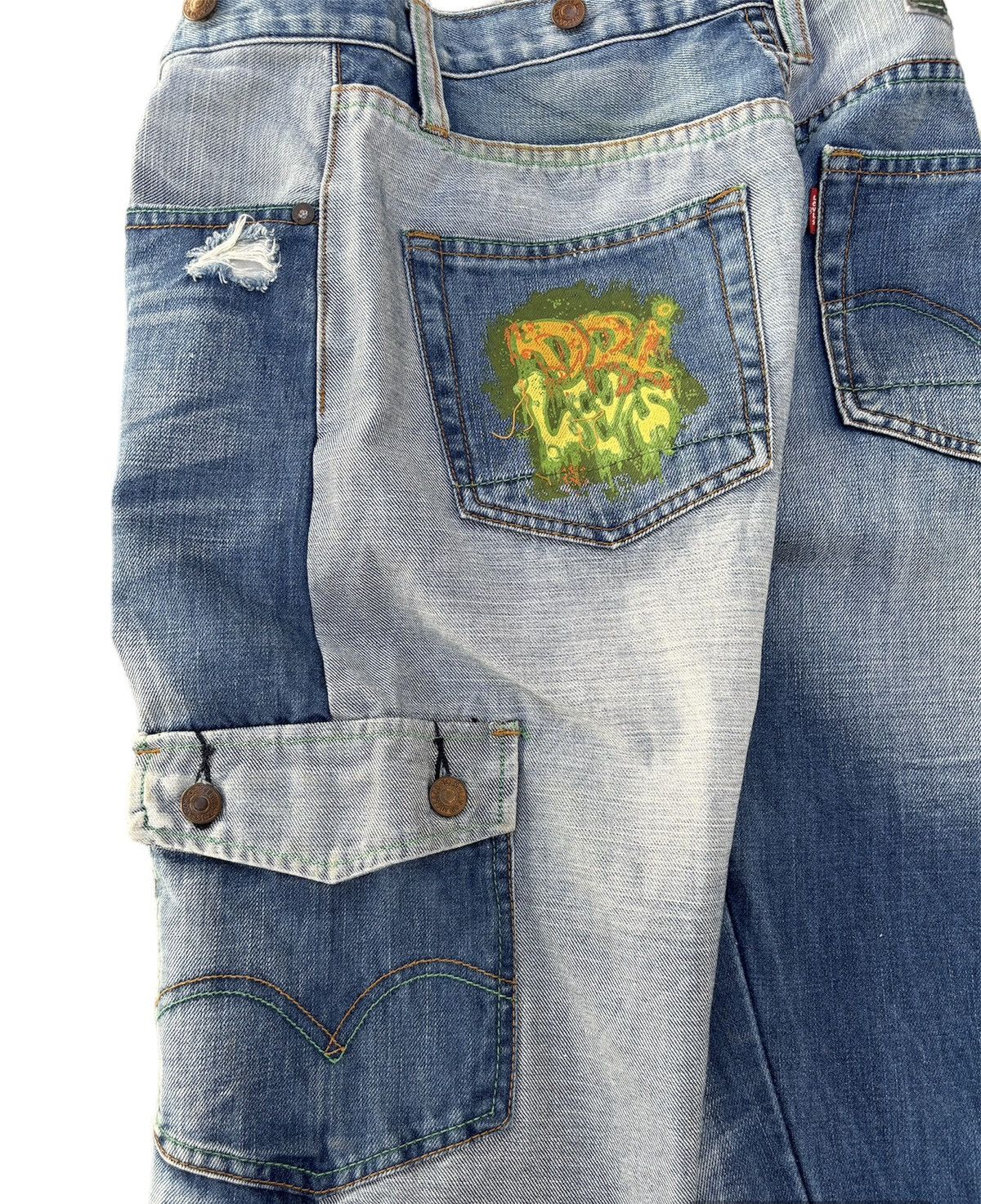 Darren Romanelli Levi's x Darren Romanelli Cargo Denim Pants Size US 30 / EU 46 - 2 Thumbnail