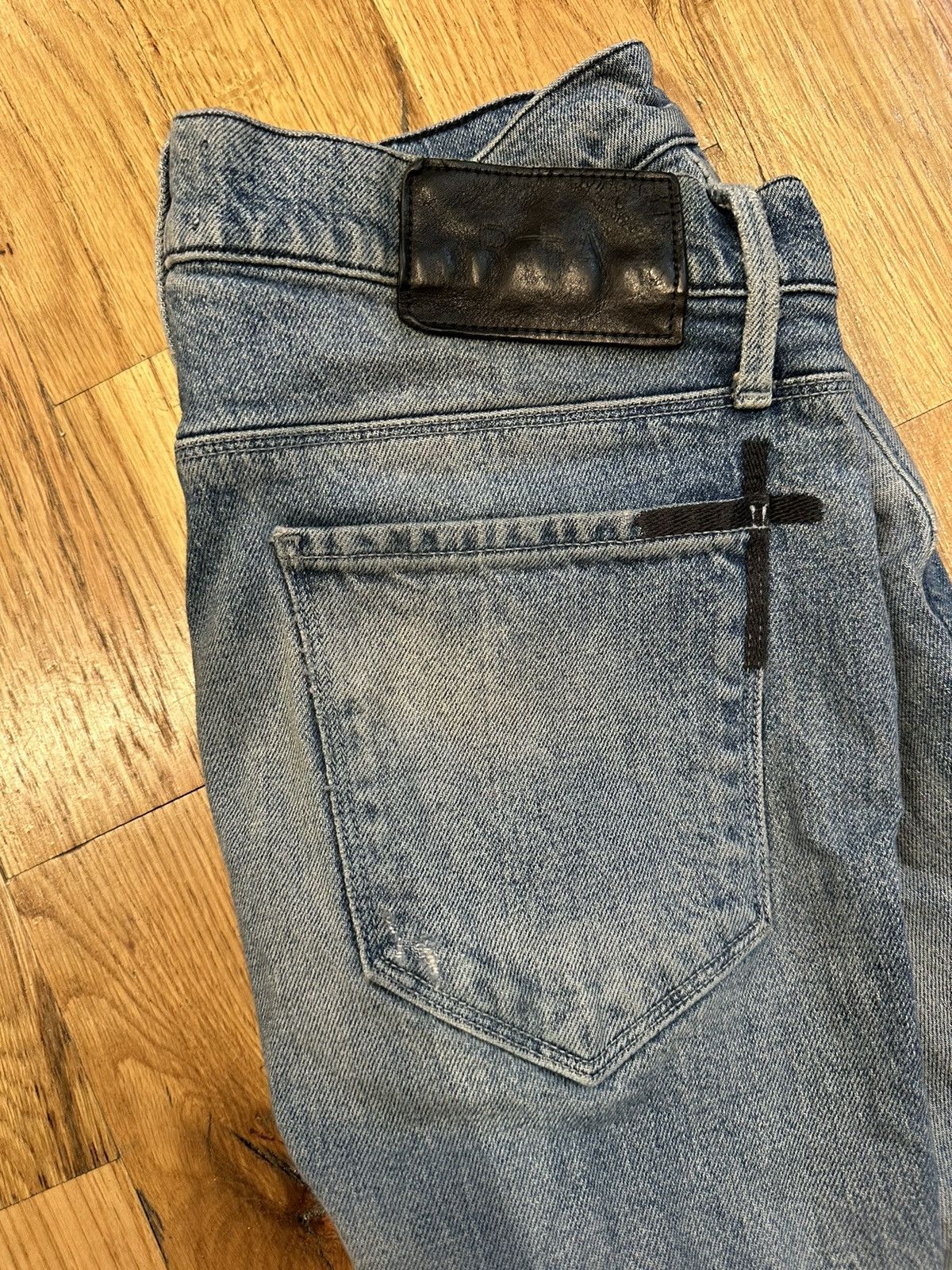 Rta Rta White Spell Knee Patch Blue Denim Jeans Size 32 Size US 32 / EU 48 - 4 Thumbnail